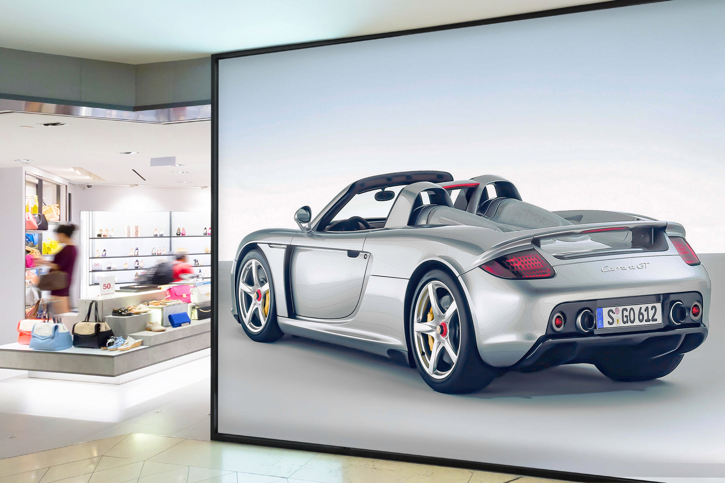 3D Silver Car 90198 Alius Herb Wall Mural Wall Murals