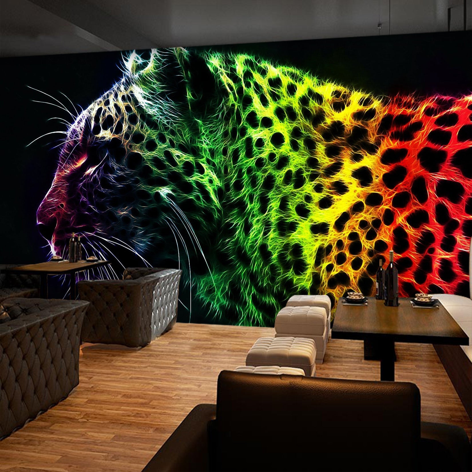 3D Color Leopard 355 Wall Murals