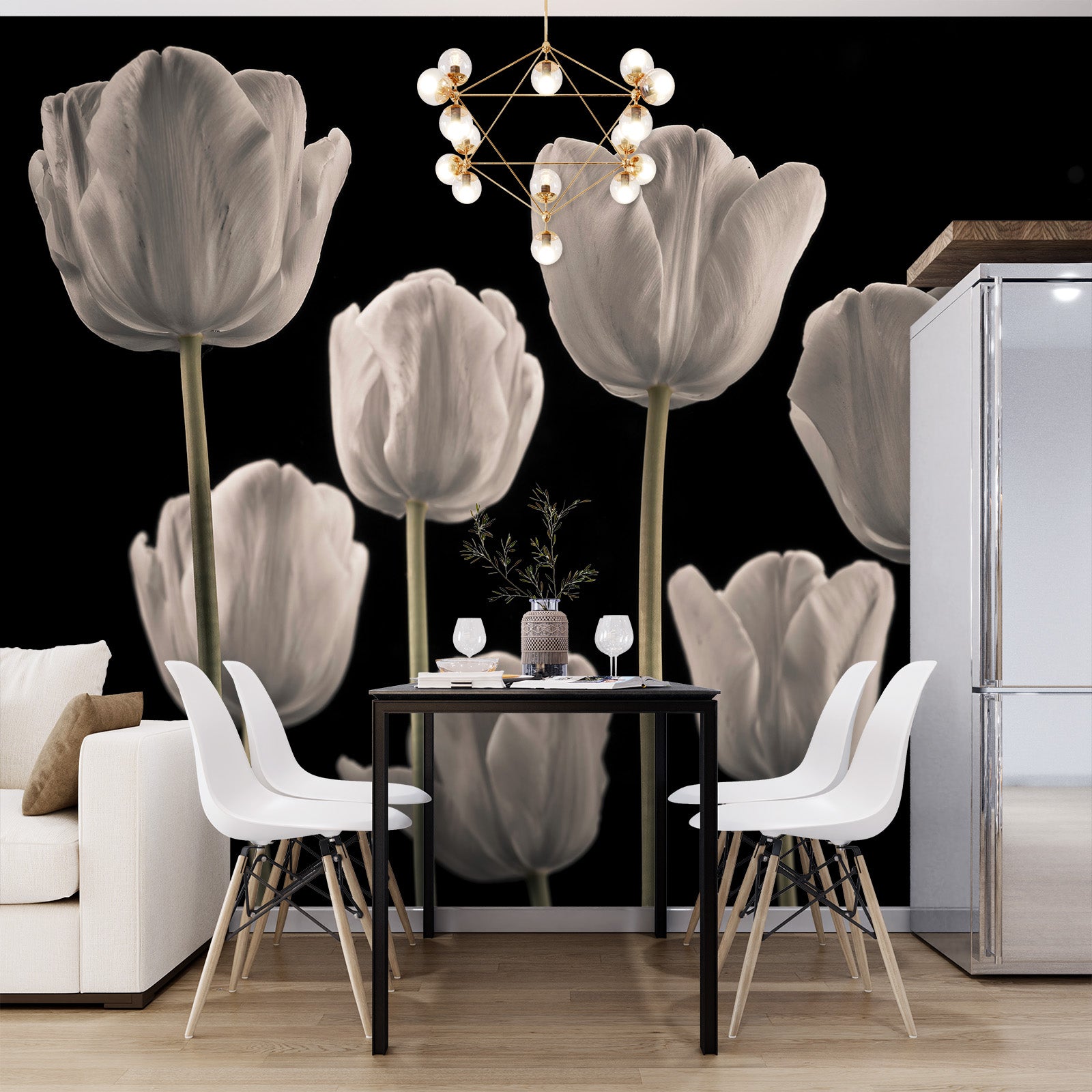 3D White Tulip 6109 Assaf Frank Wall Mural Wall Murals