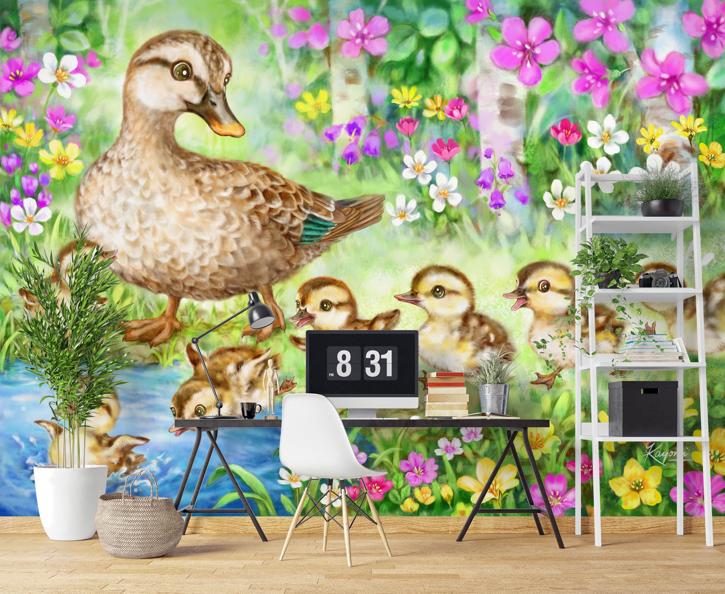 3D Baby Duck 5522 Kayomi Harai Wall Mural Wall Murals