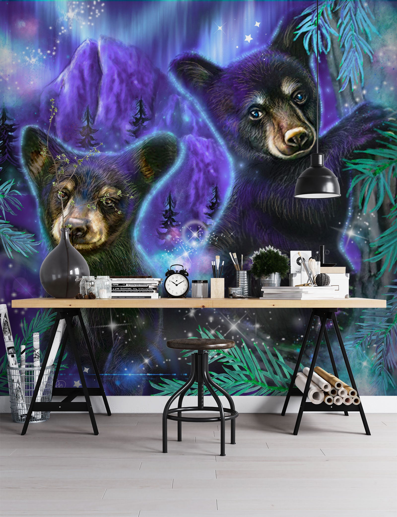 3D Baby Black Bear 8416 Sheena Pike Wall Mural Wall Murals