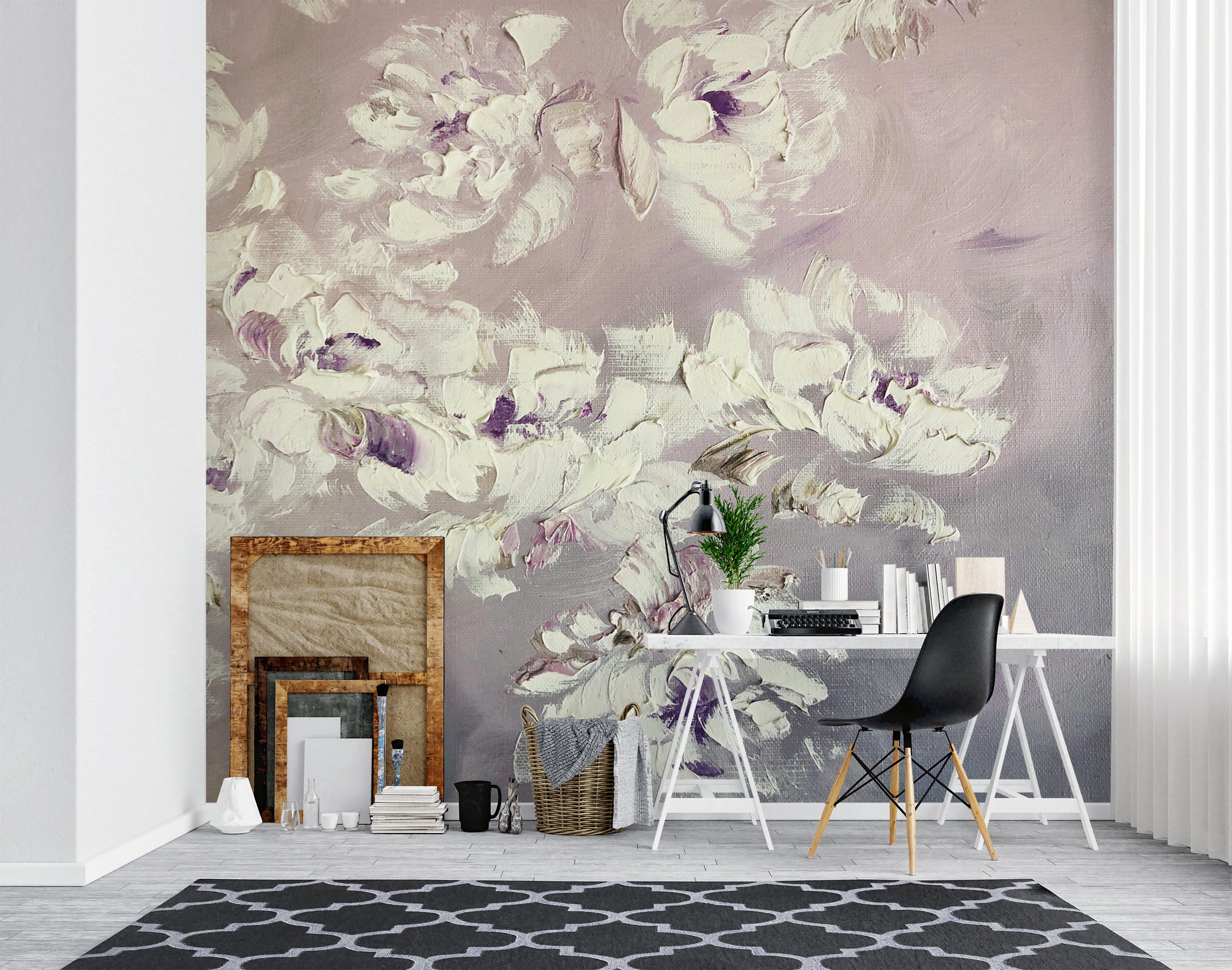 3D White Flower 147 Skromova Marina Wall Mural Wall Murals