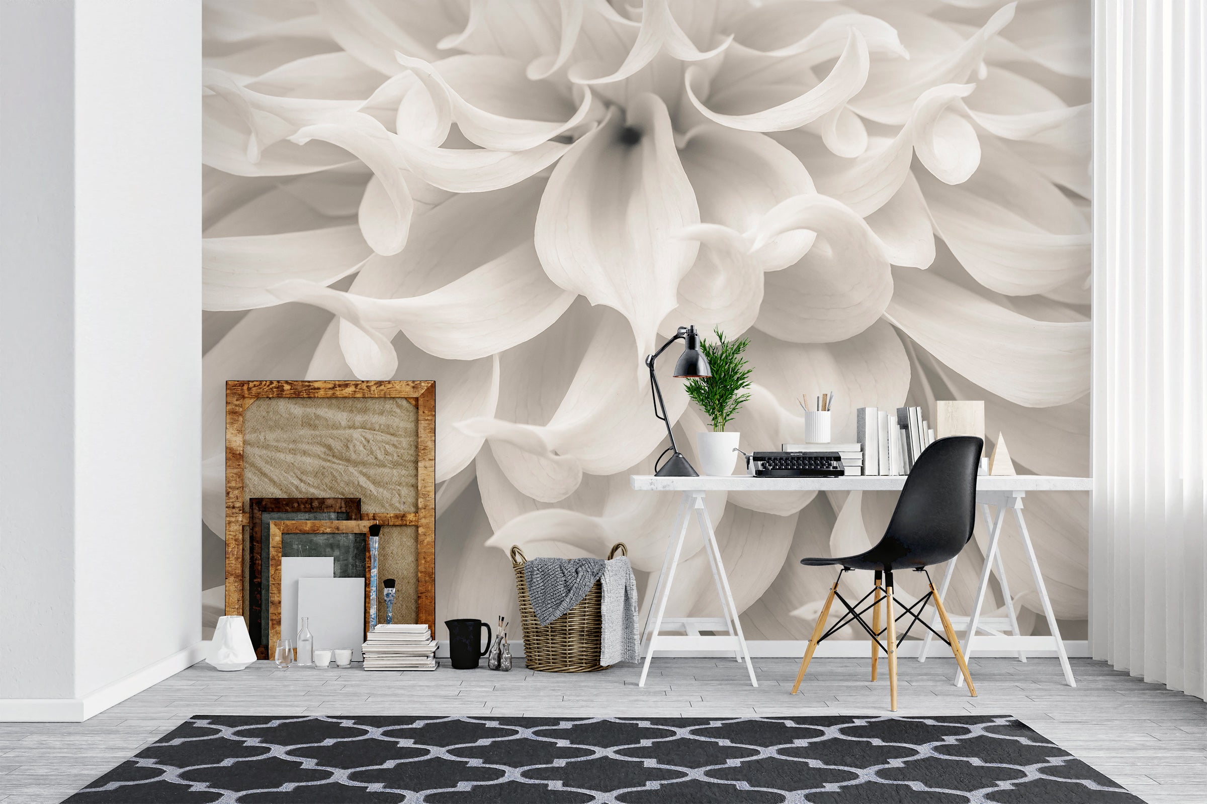 3D White Flower 6186 Assaf Frank Wall Mural Wall Murals