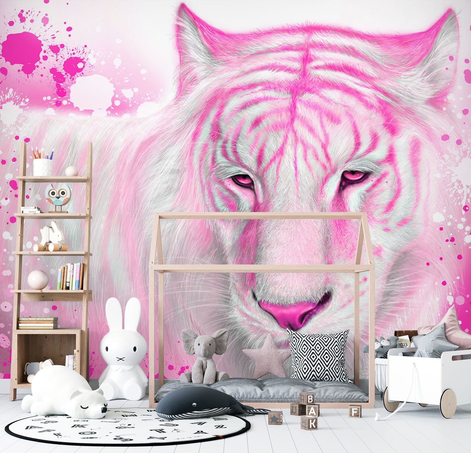 3D Pink Tiger 8401 Sheena Pike Wall Mural Wall Murals