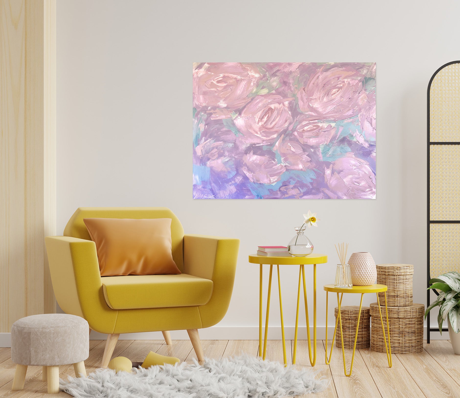 3D Pink Roses 809 Skromova Marina Wall Sticker