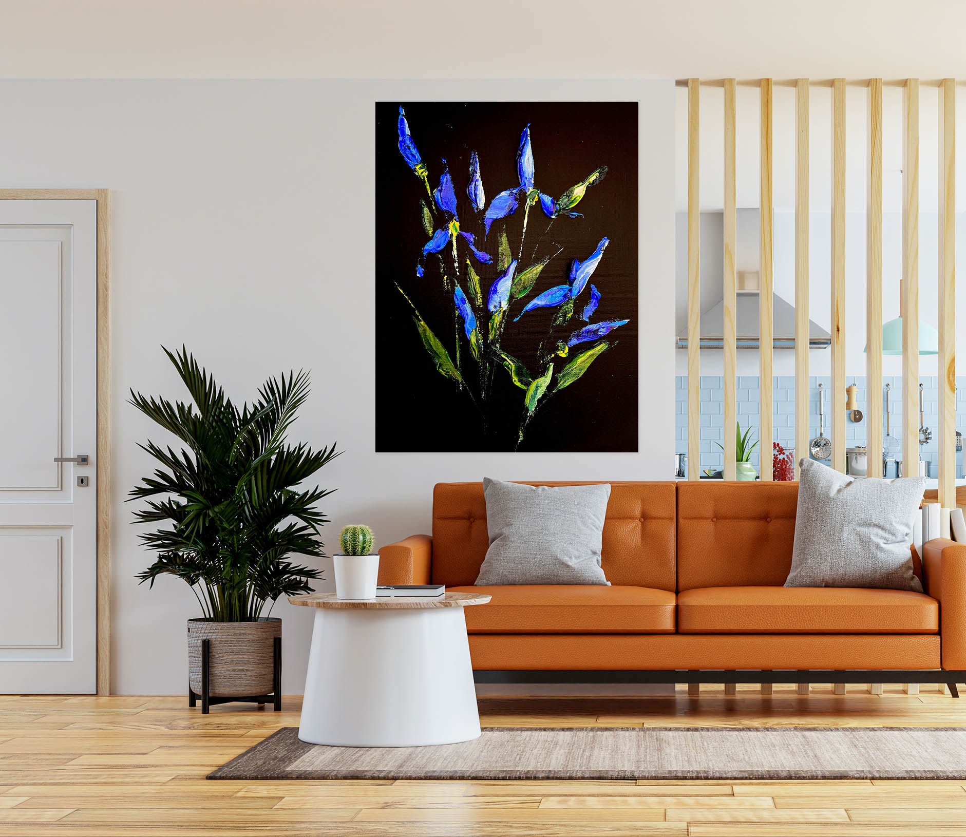 3D Blue Purple Flower 2602 Skromova Marina Wall Sticker