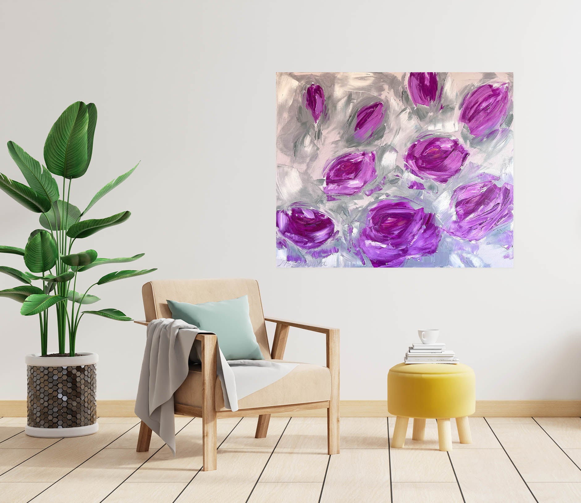 3D Purple Rose 813 Skromova Marina Wall Sticker