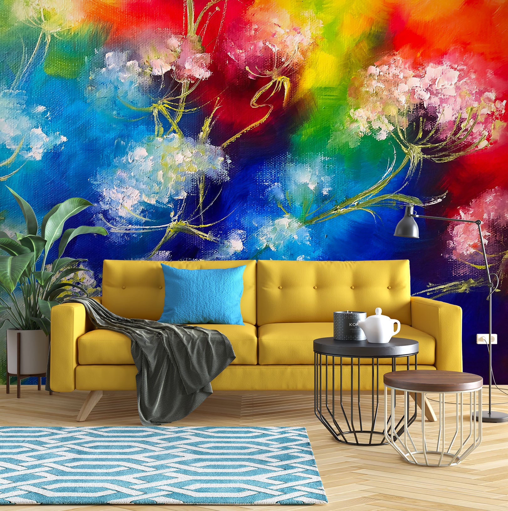 3D Painted Flowers 249 Skromova Marina Wall Mural Wall Murals