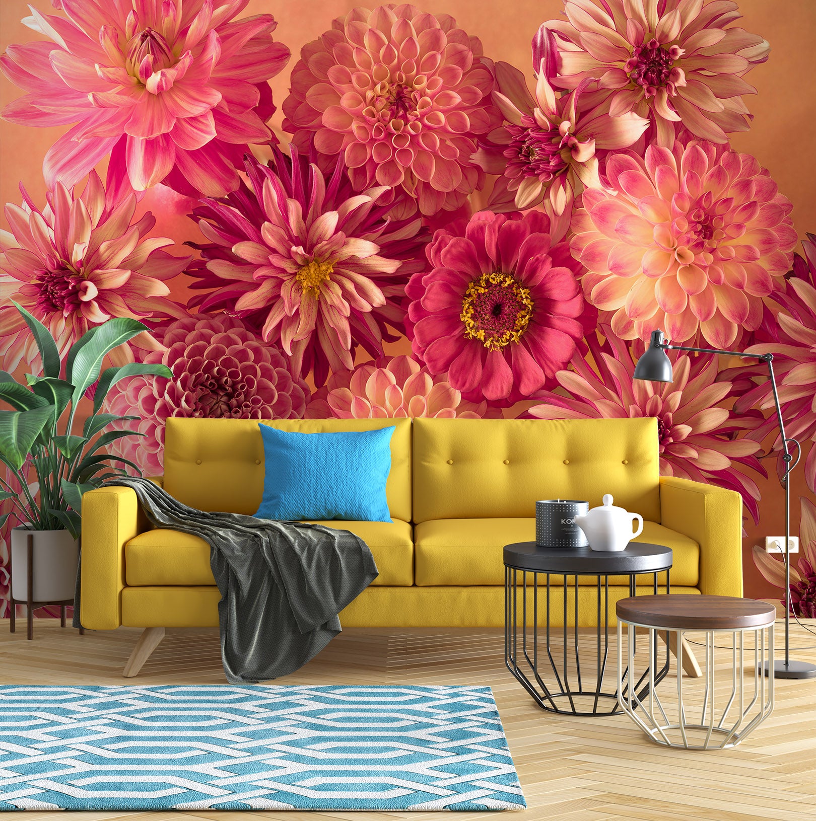 3D Bright Flowers 6126 Assaf Frank Wall Mural Wall Murals