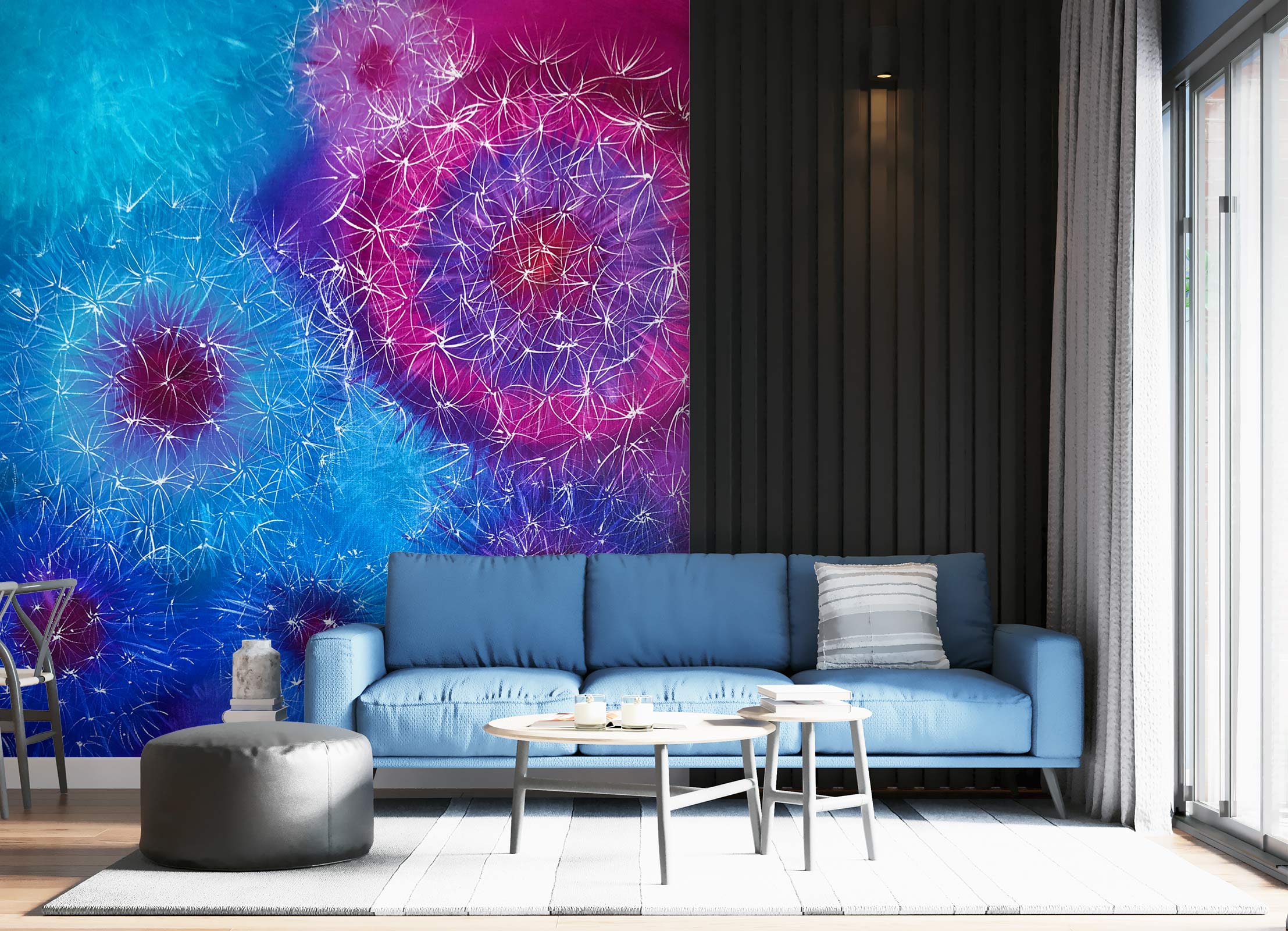 3D Purple Dandelion 122 Skromova Marina Wall Mural Wall Murals