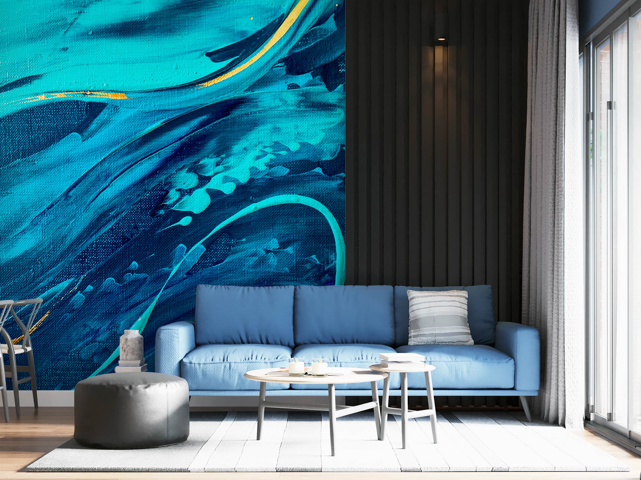 3D Blue Texture 109 Skromova Marina Wall Mural Wall Murals