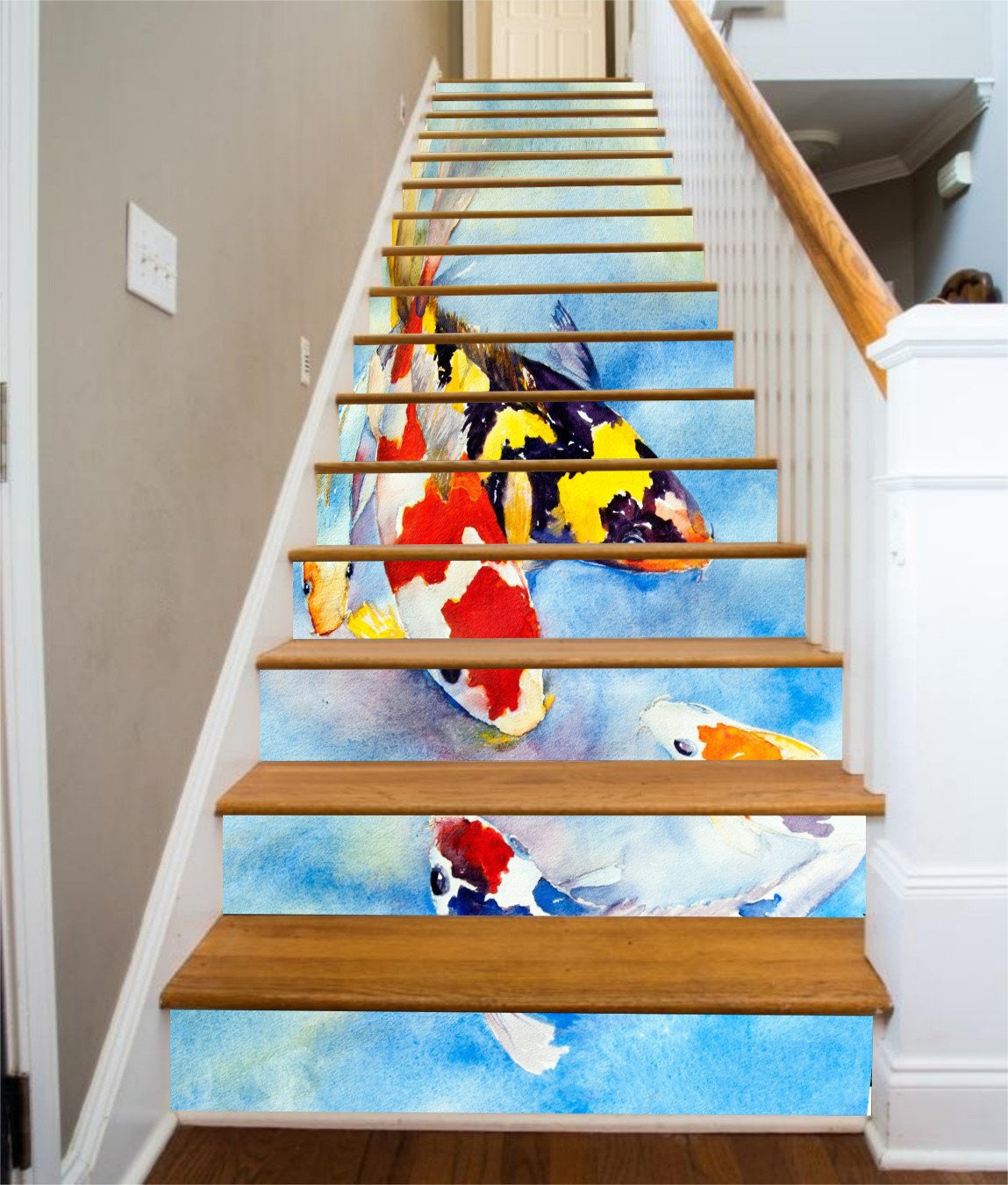 3D Colorful Fishes 482 Stair Risers Wallpaper AJ Wallpaper 