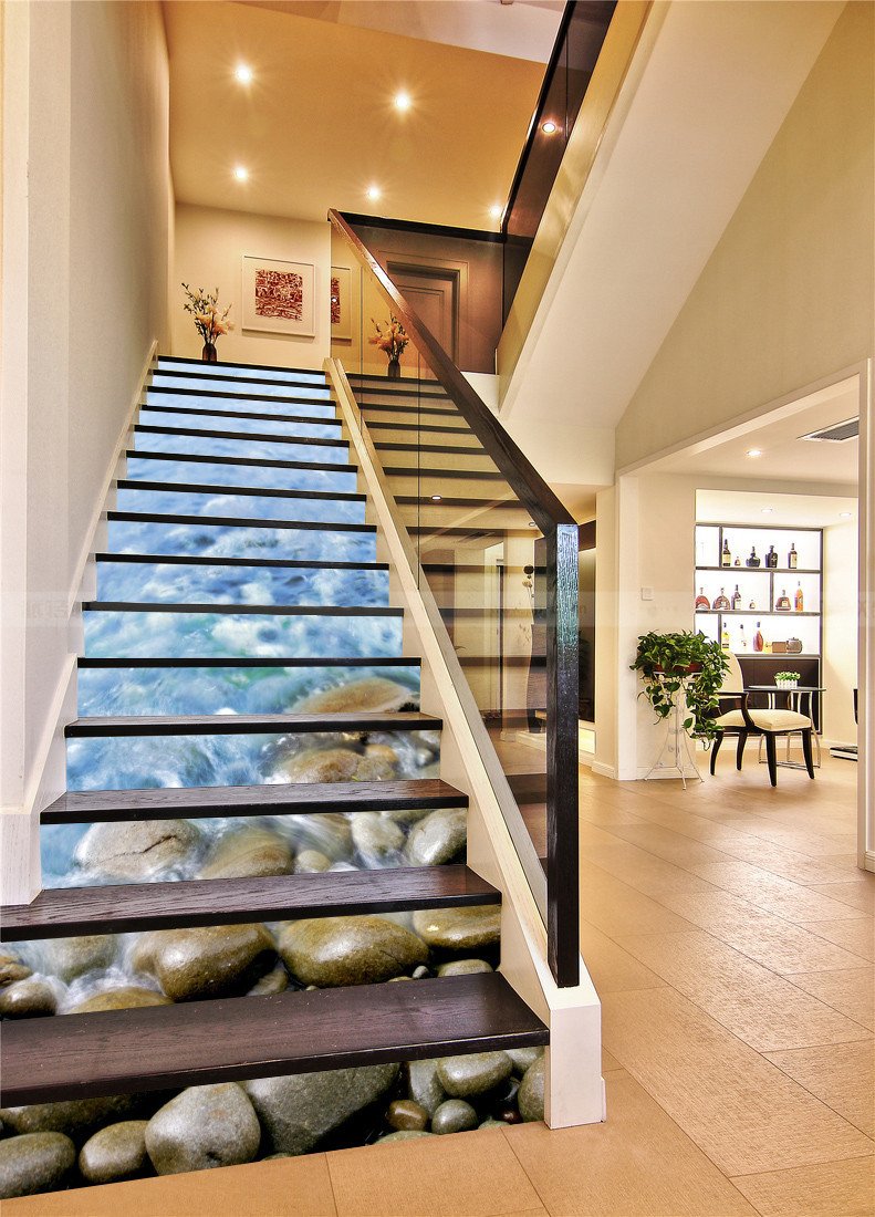 3D Cobblestones 208 Stair Risers Wallpaper AJ Wallpaper 