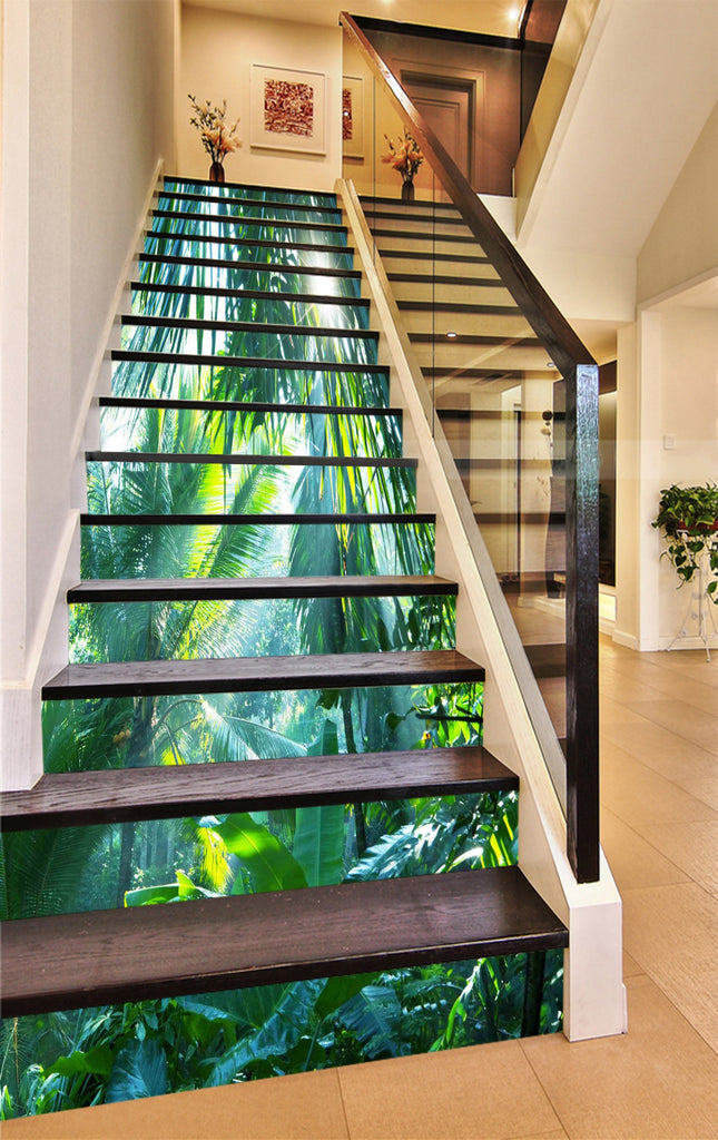 3D Tropical Rainforest 1205 Stair Risers | AJ Wallpaper