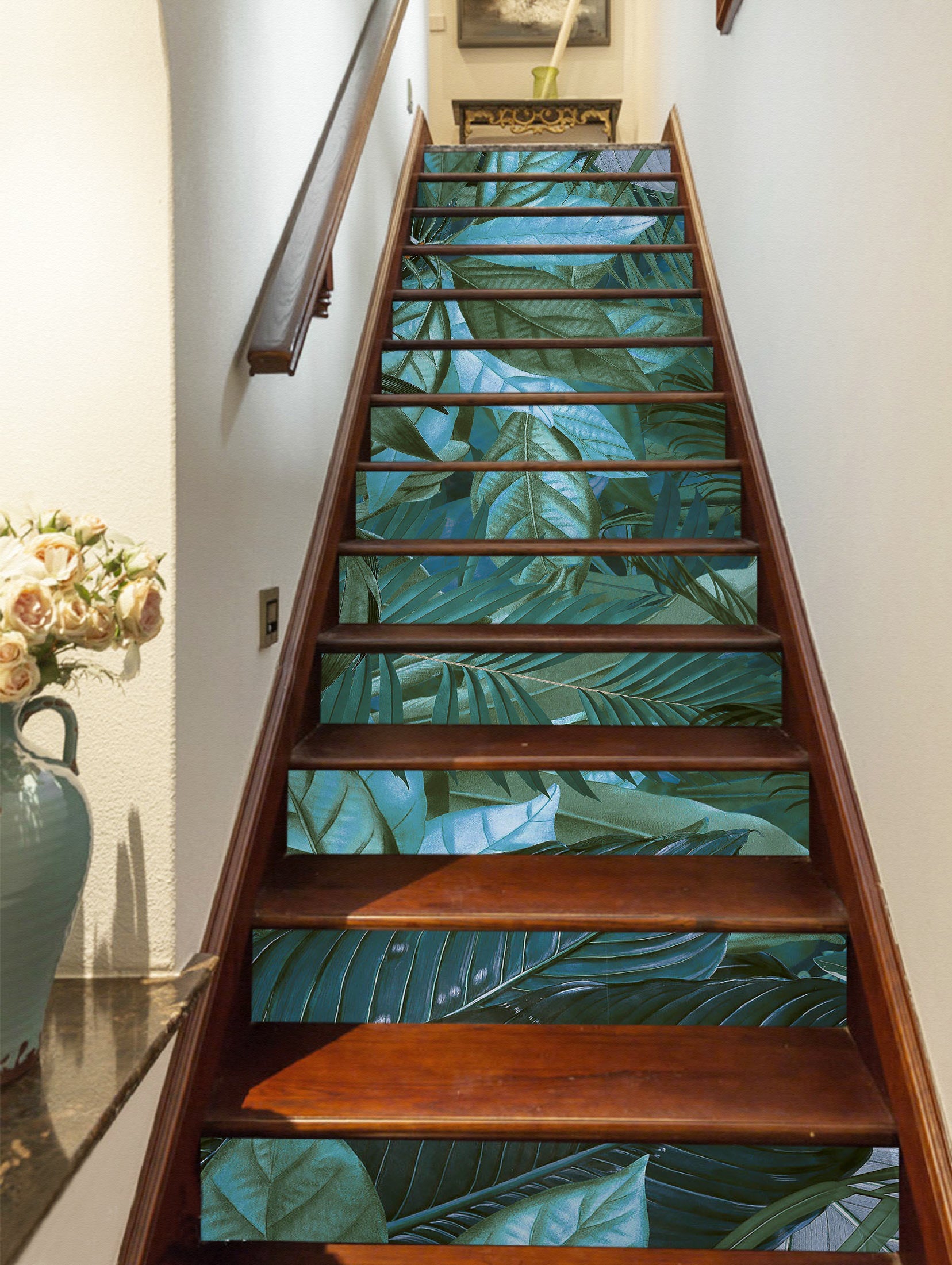 3D Green Leaves 10465 Andrea Haase Stair Risers