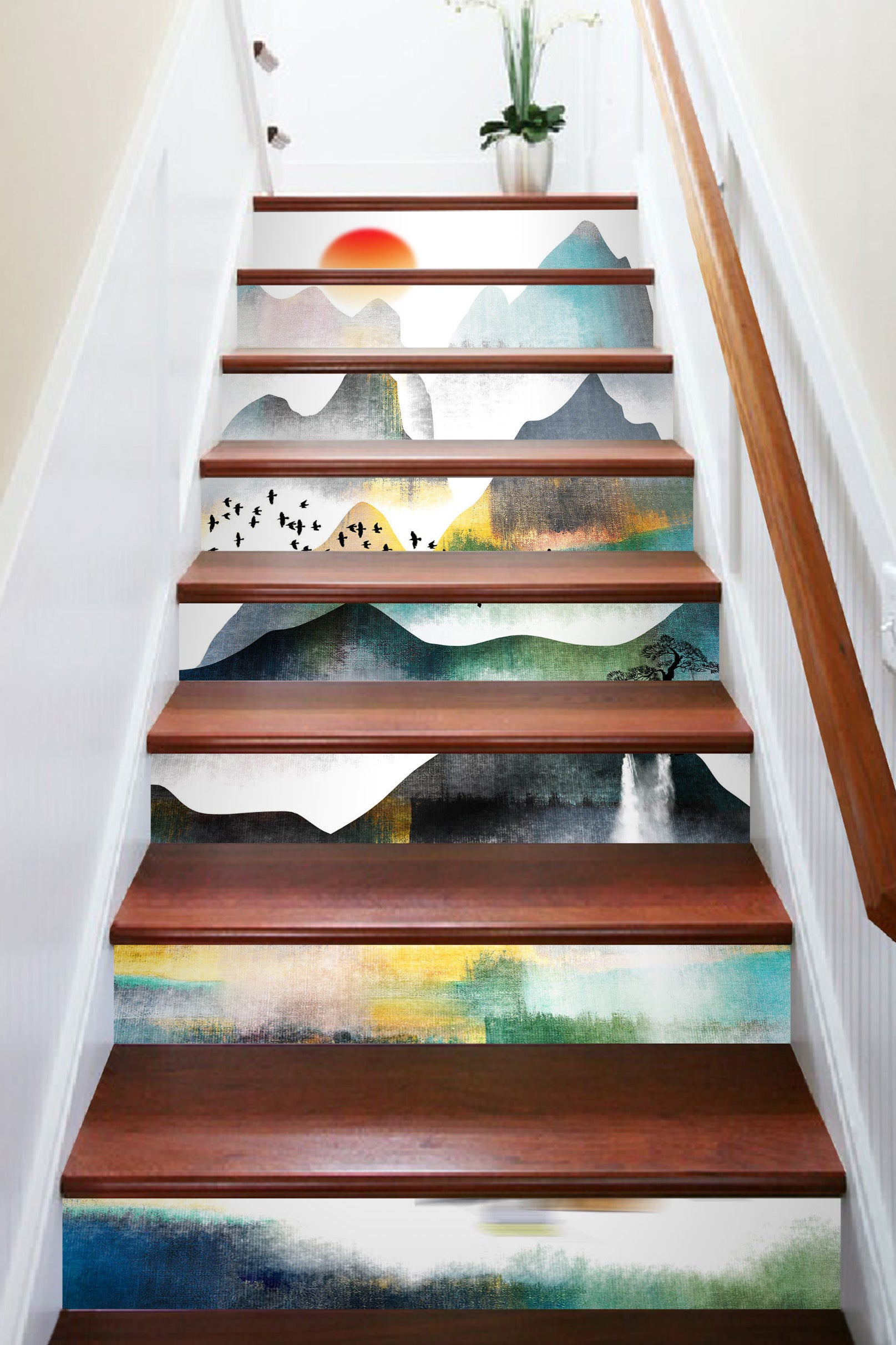 3D Misty And Charming Mountains 606 Stair Risers