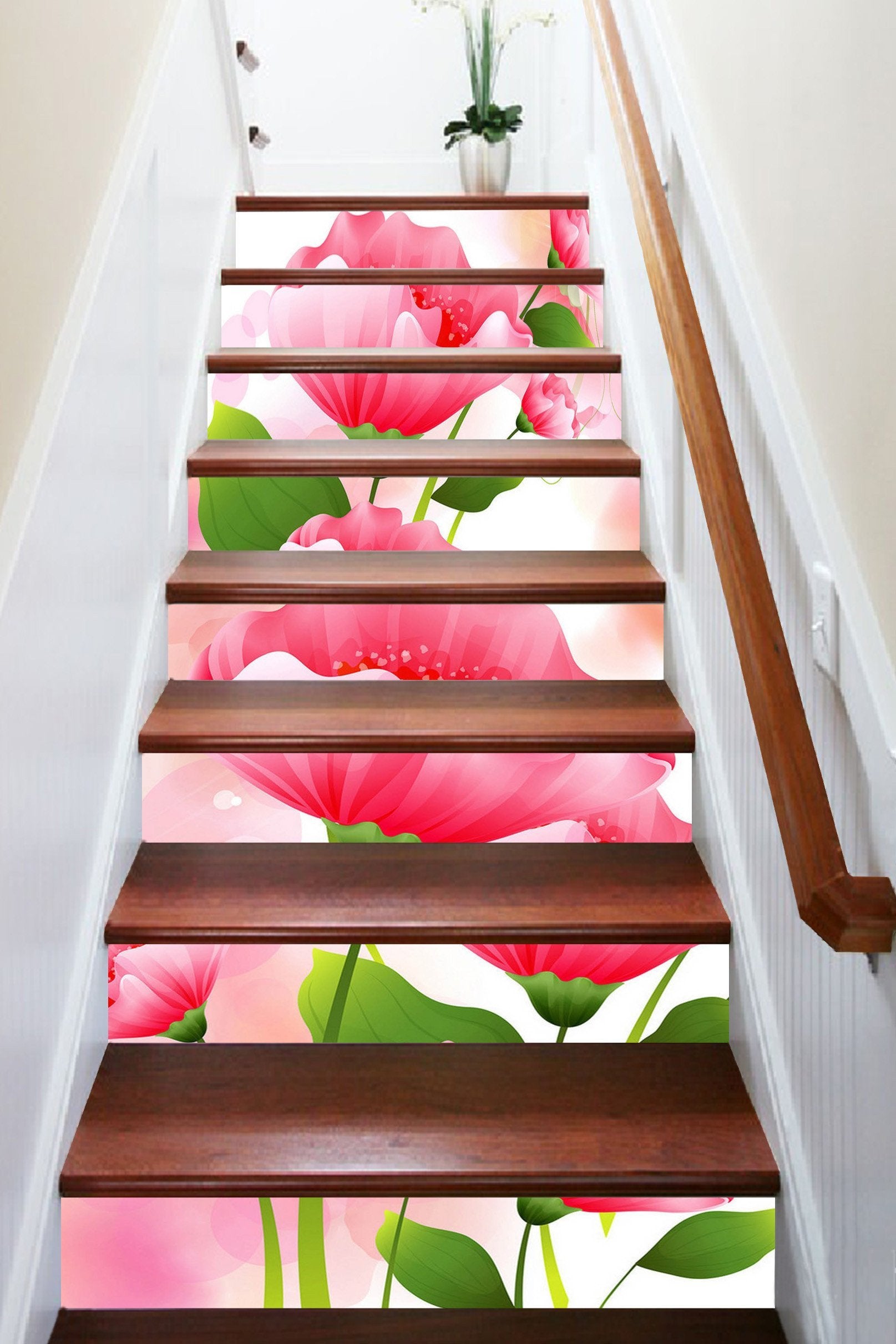 3D Pretty Flowers 1430 Stair Risers Wallpaper AJ Wallpaper 