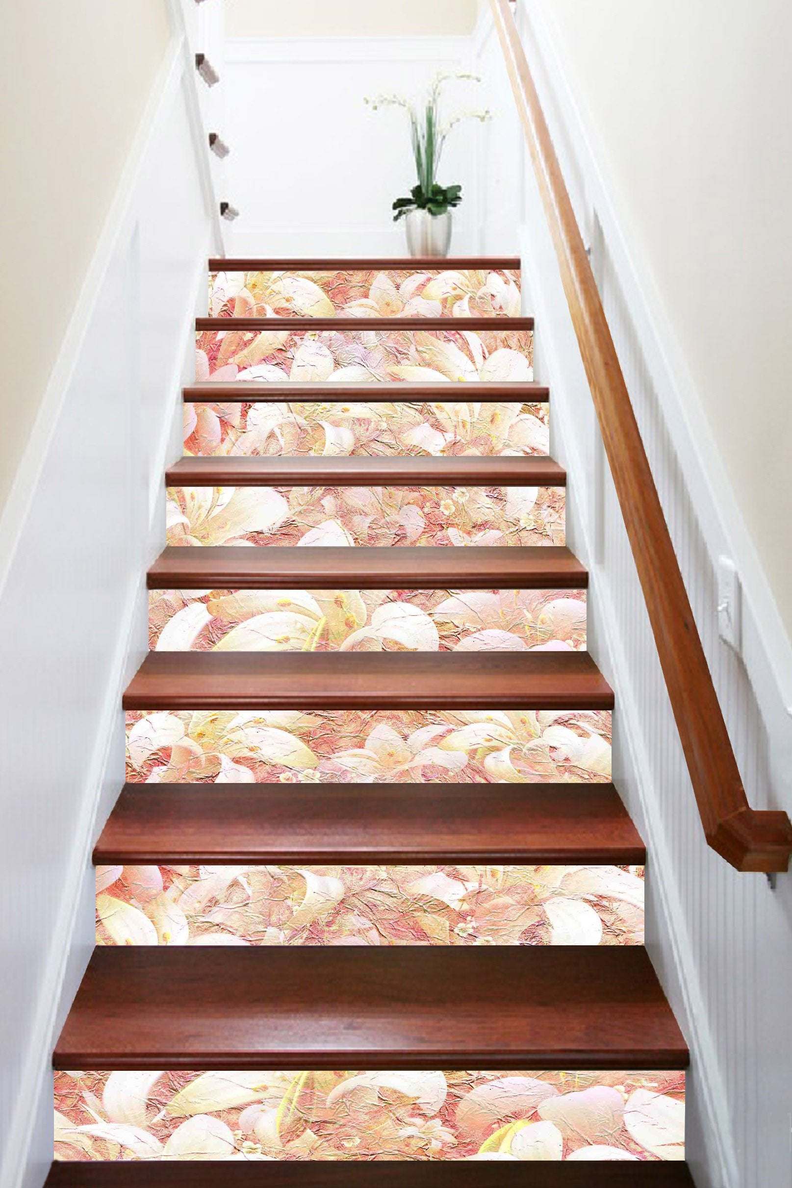 3D Retro Flowers 1284 Stair Risers Wallpaper AJ Wallpaper 