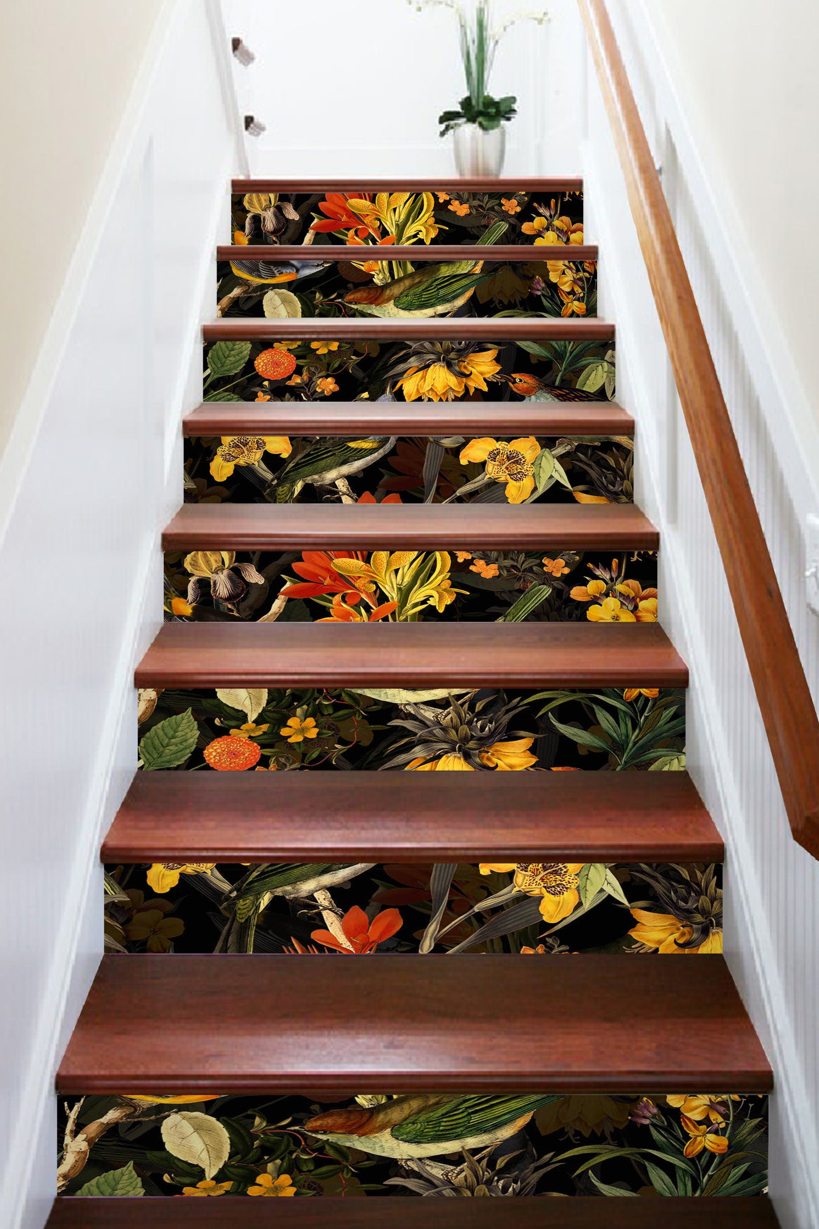 3D Yellow Flowers Grove 103219 Uta Naumann Stair Risers