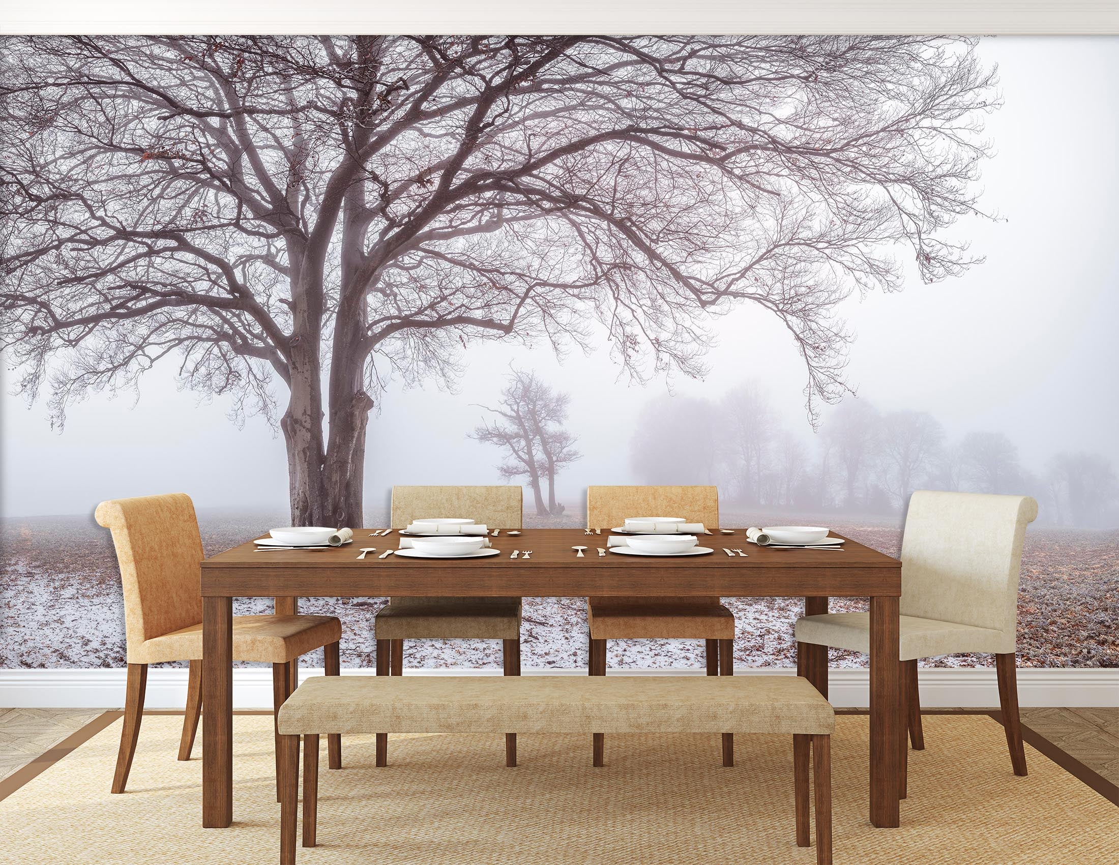 3D Misty Tree 6159 Assaf Frank Wall Mural Wall Murals