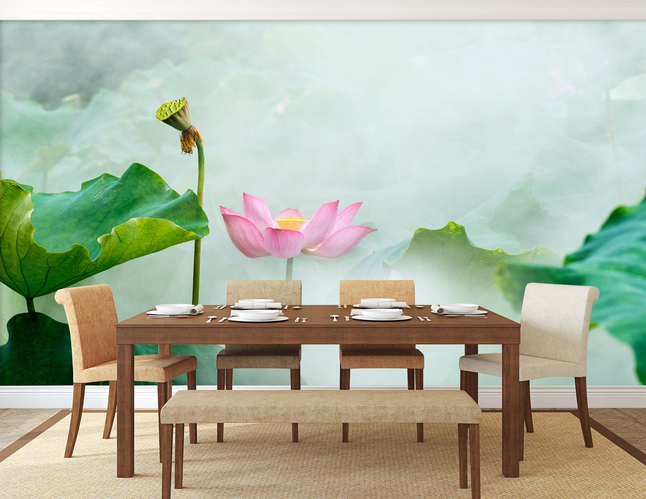 3D Lotus Leaf 688 Wallpaper AJ Wallpaper 2 