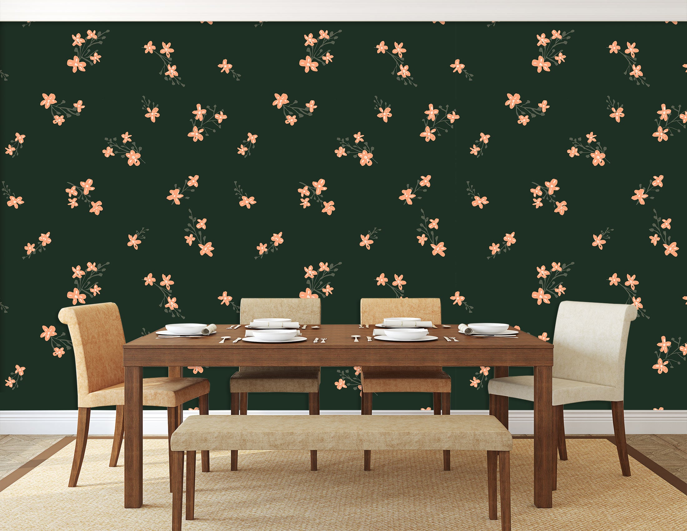 3D Small Floral 120107 Kashmira Jayaprakash Wall Mural Wall Murals