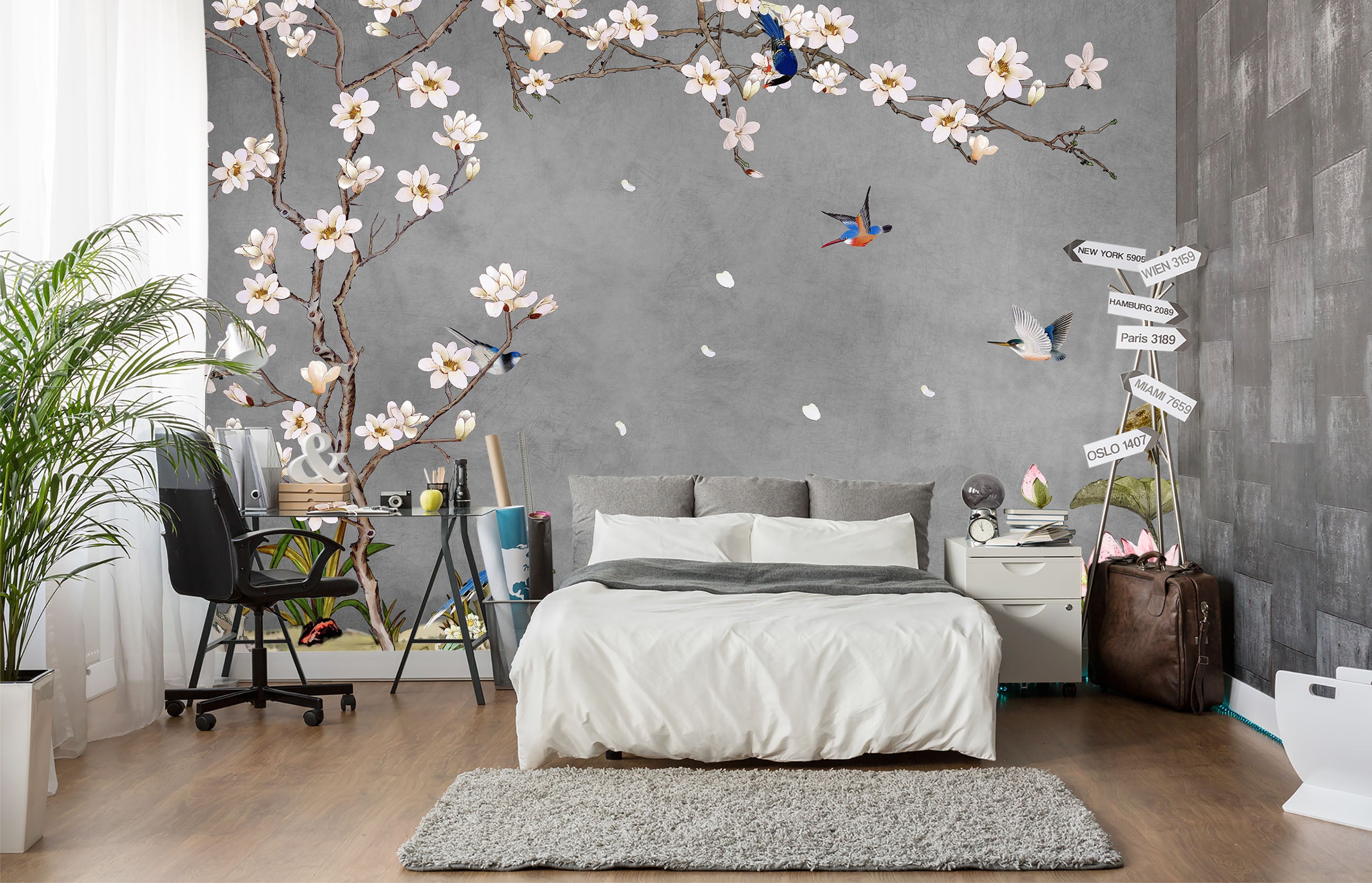 3D Peach Blossom 1458 Wall Murals