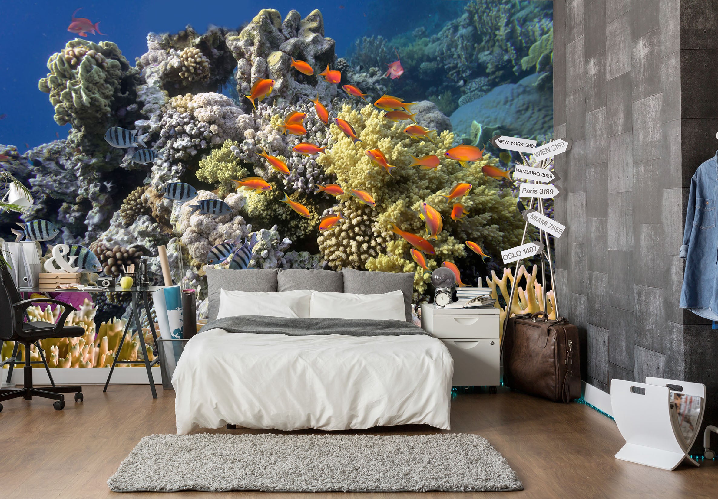 3D Coral Fish 193 Wall Murals