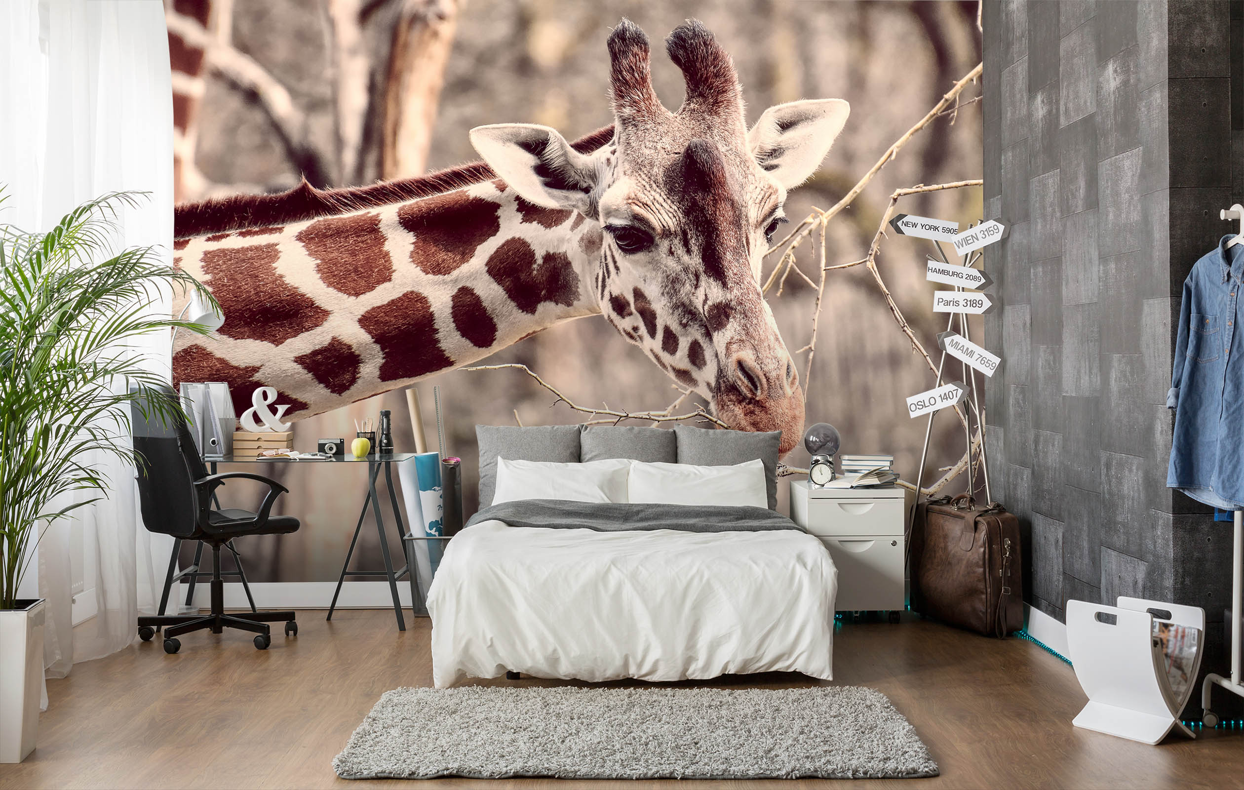 3D Cute Giraffe 417 Wall Murals