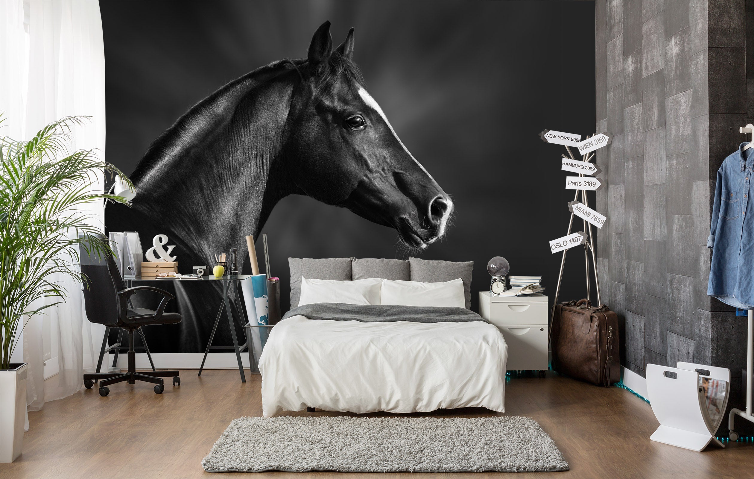 3D Dark Horse 444 Wall Murals