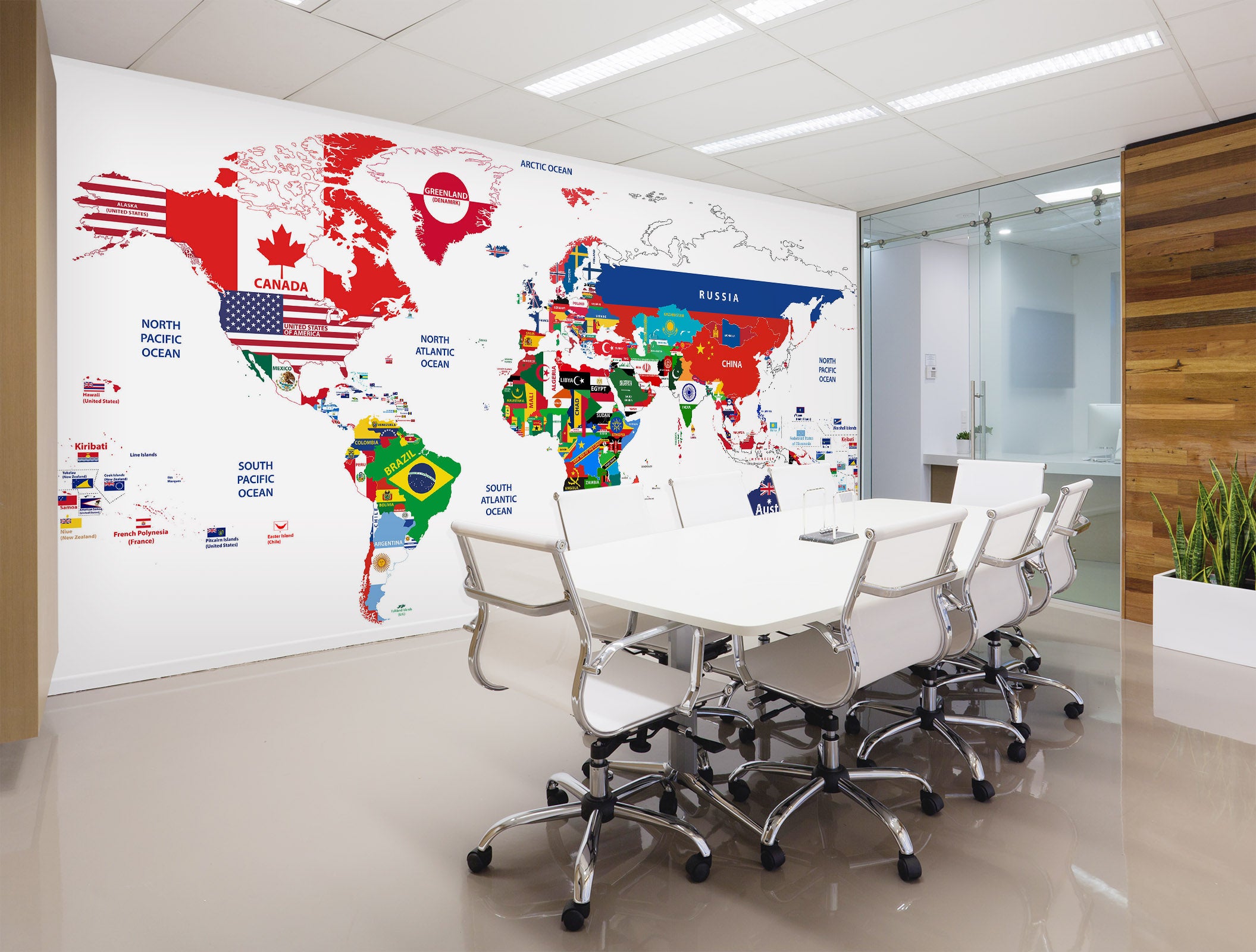 3D Color Graffiti 2130 World Map Wall Murals