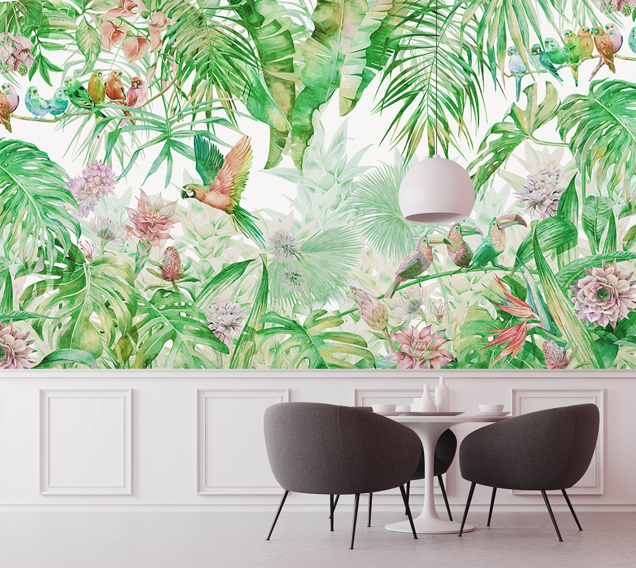 3D Green Parrot 1541 Wall Murals