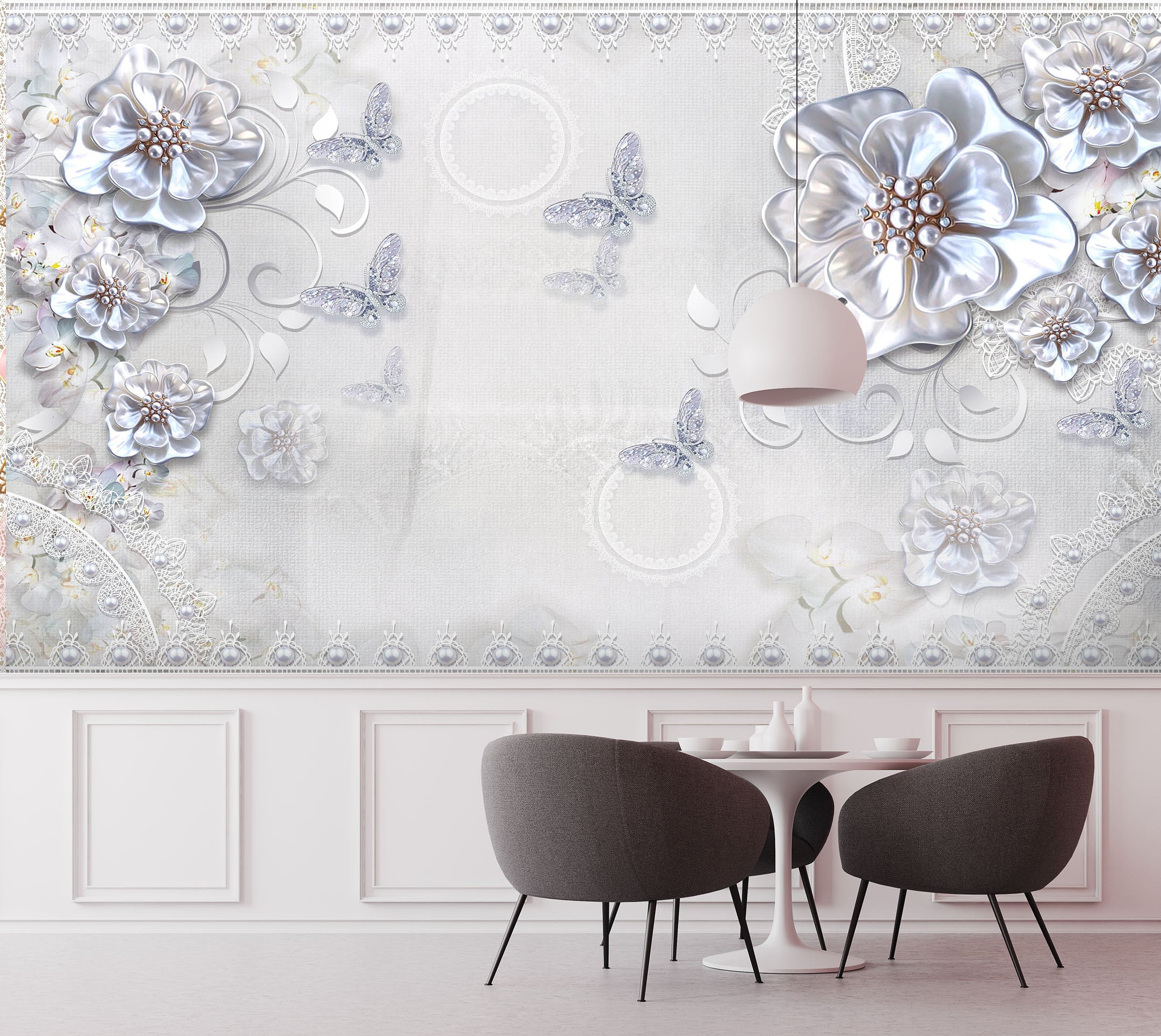 3D Diamond Flower 1473 Wall Murals