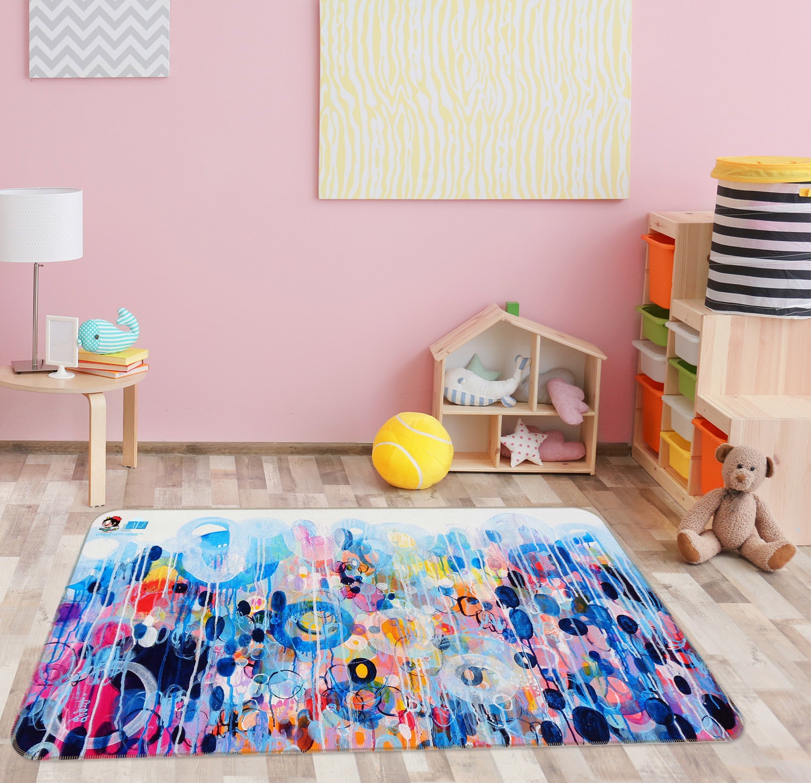 3D Color Polka Dots Splash Ink 12381 Misako Chida Rug Non Slip Rug Mat