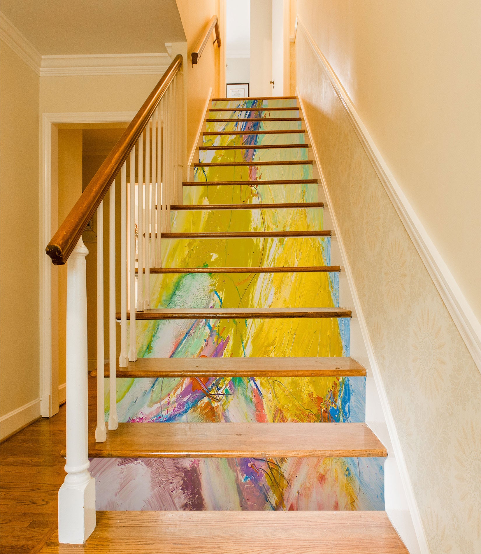 3D Yellow Paint Pattern 89227 Allan P. Friedlander Stair Risers