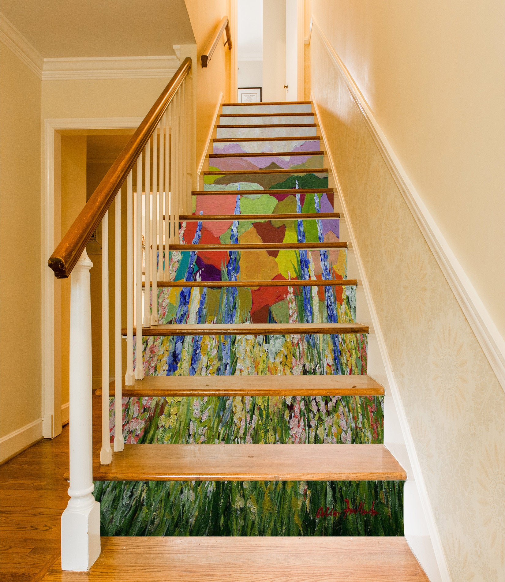 3D Flowers Color Field 9082 Allan P. Friedlander Stair Risers