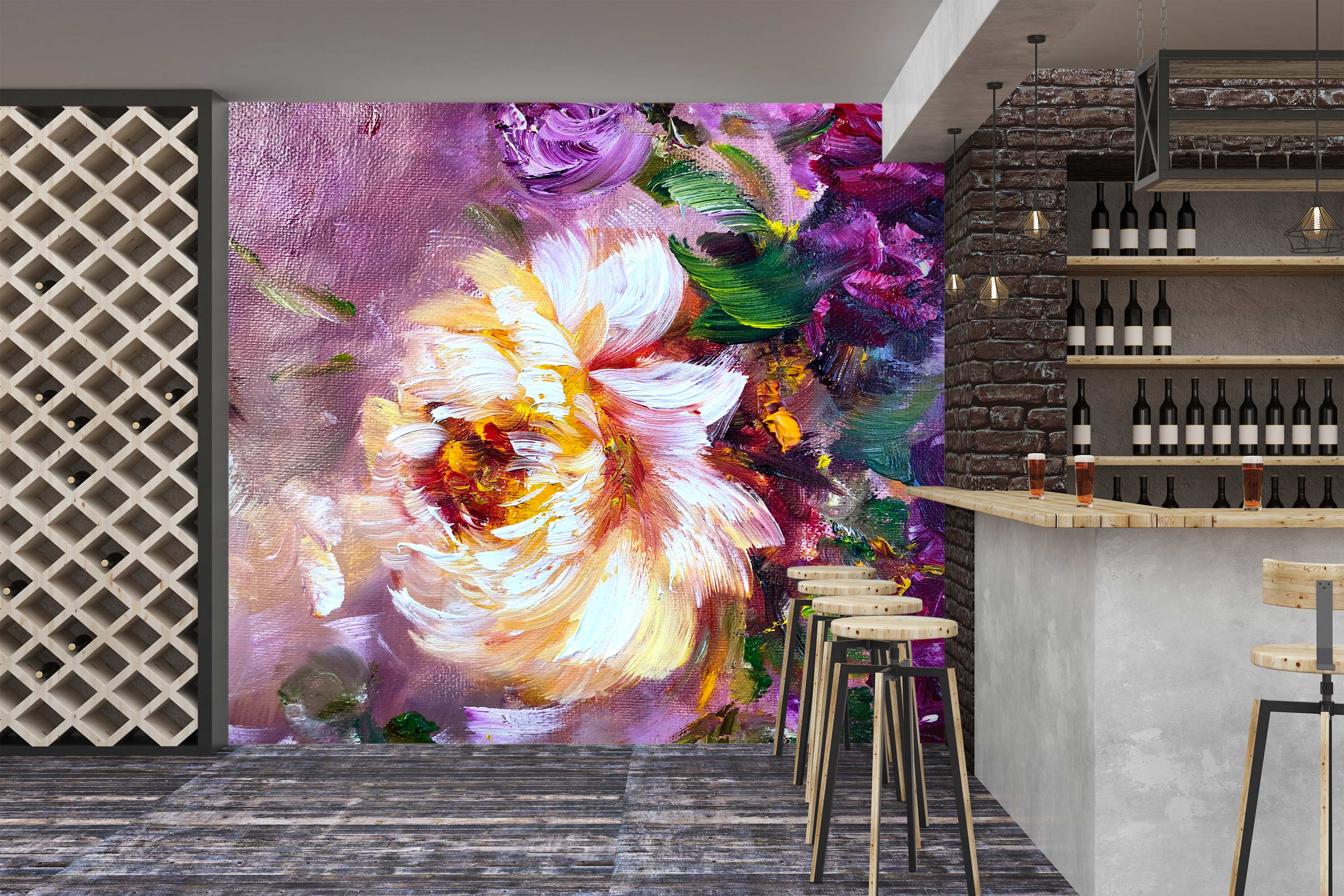 3D Painted Flowers 143 Skromova Marina Wall Mural Wall Murals