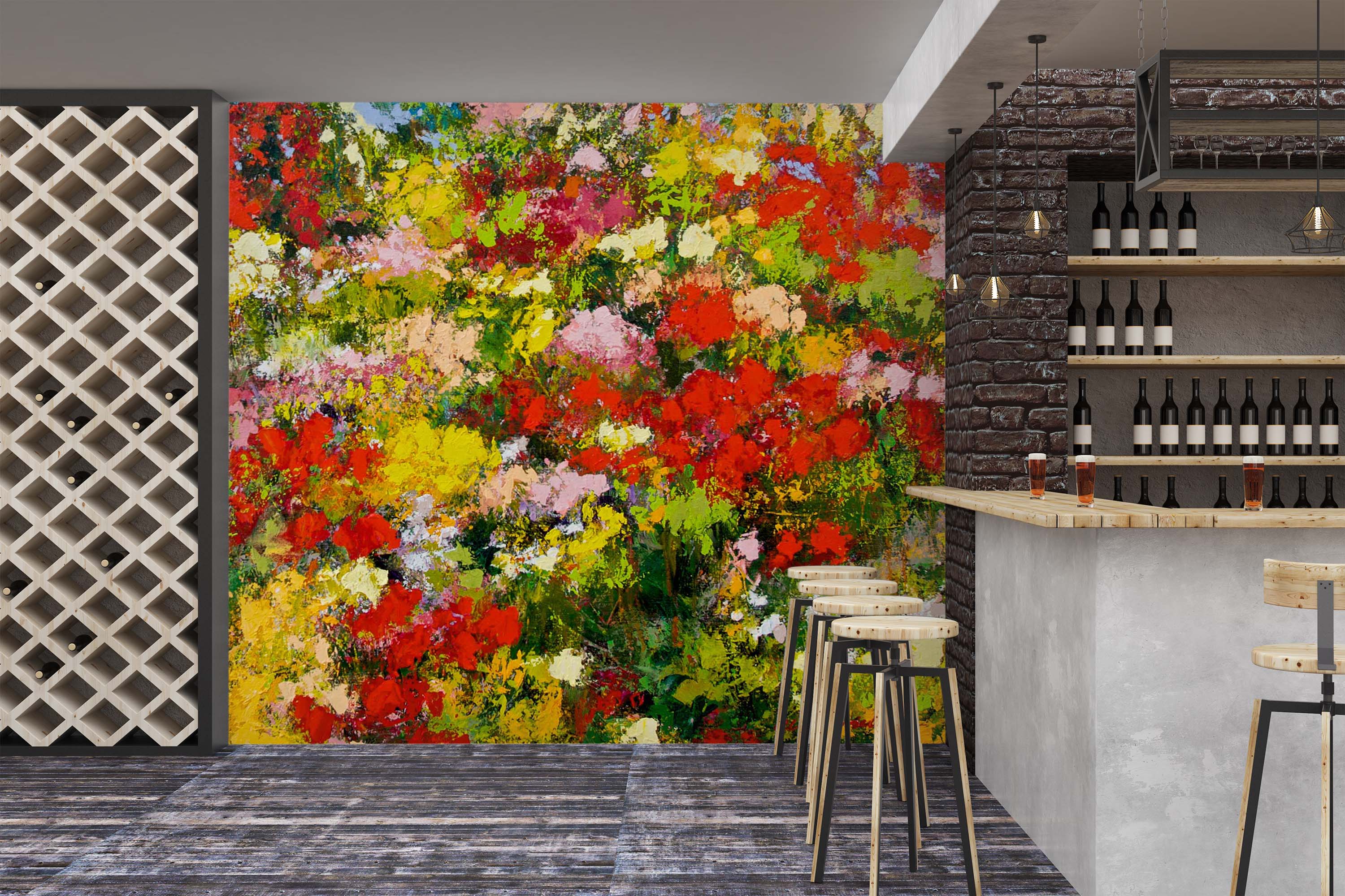 3D Painted Wild Flowers 192 Allan P. Friedlander Wall Mural Wall Murals