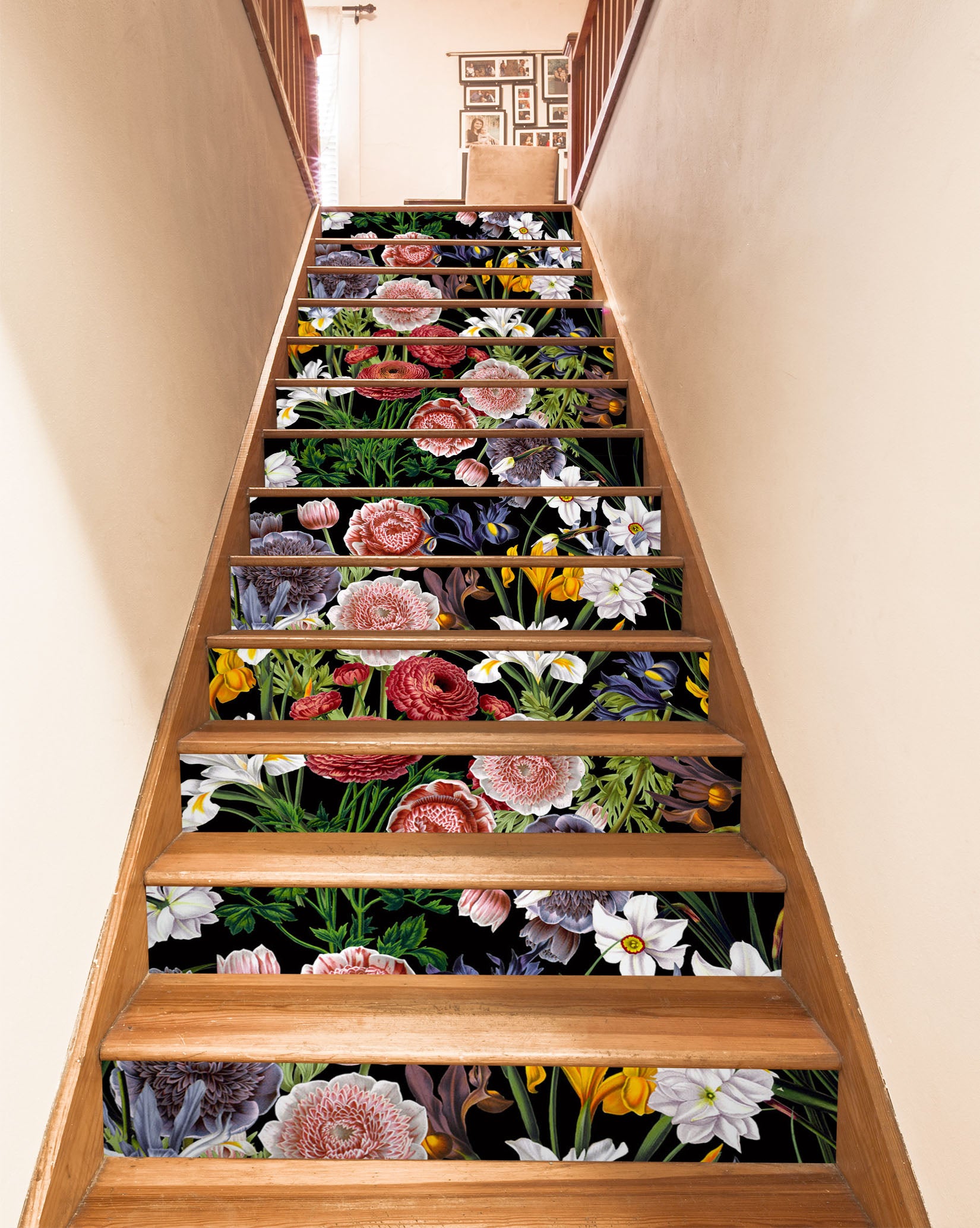 3D Colorful Flowers Grass 103217 Uta Naumann Stair Risers