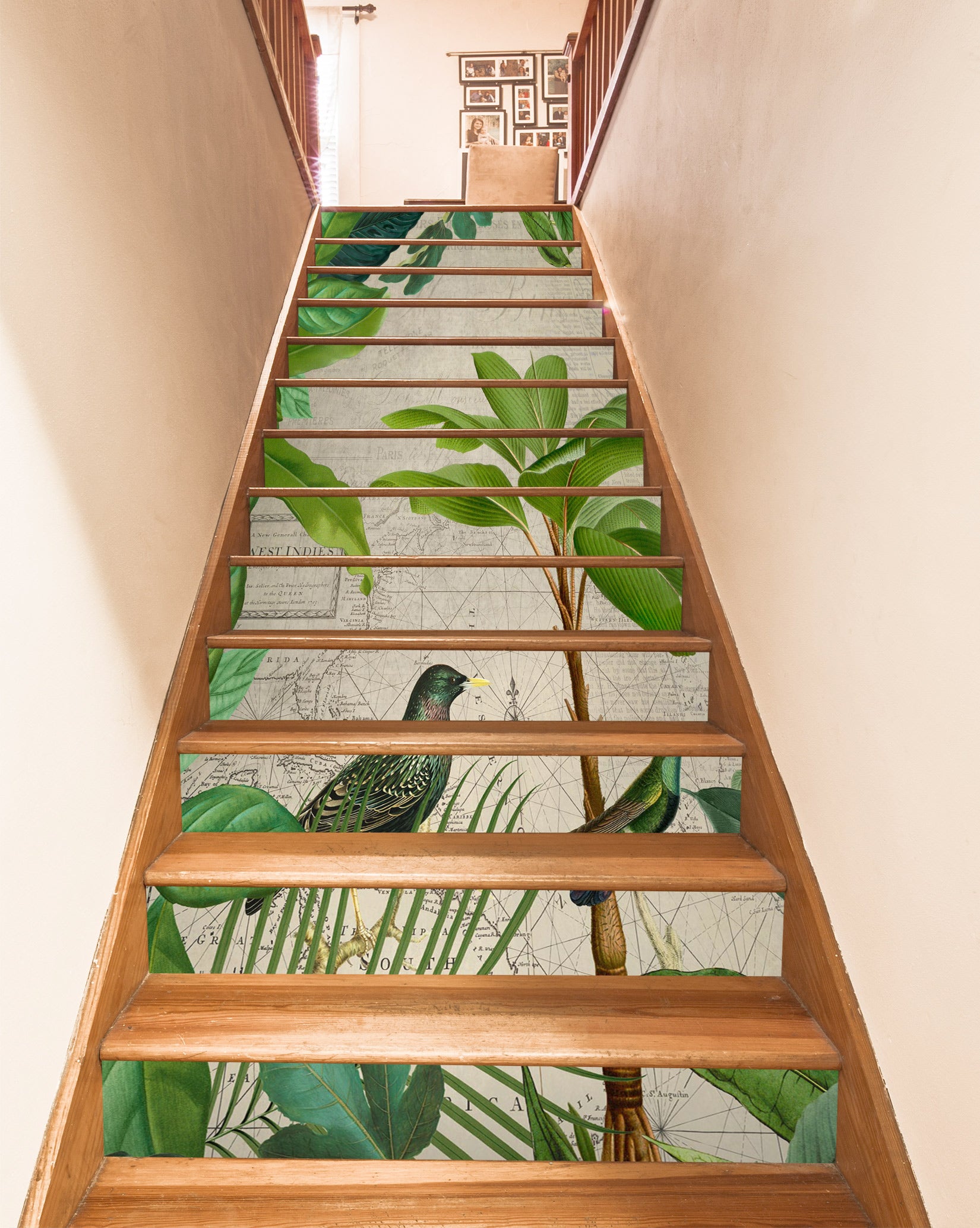 3D Green Tree Leaf Bird 10494 Andrea Haase Stair Risers