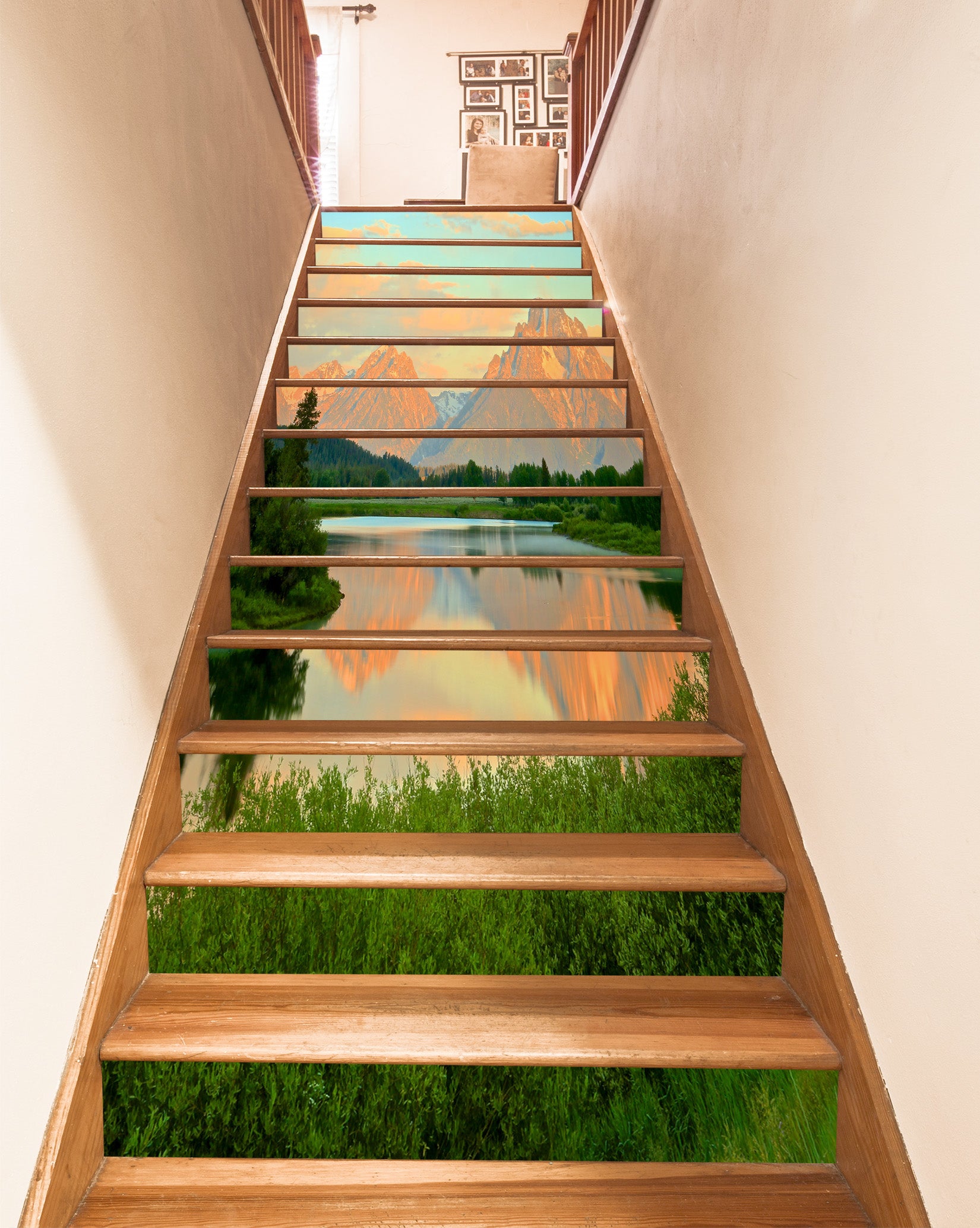 3D Grass Lake Mountain 94132 Kathy Barefield Stair Risers