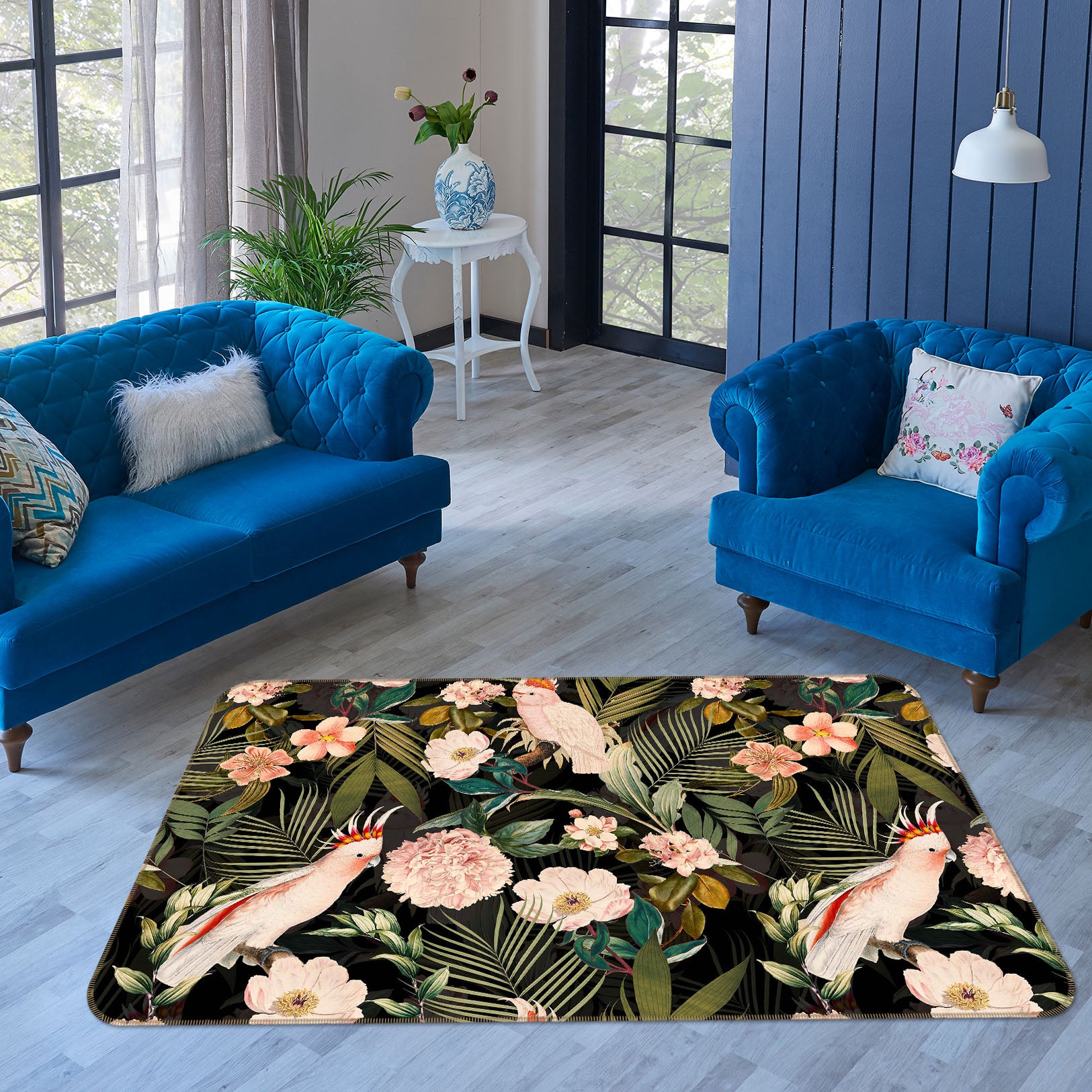 3D Flowers Birds 128 Uta Naumann Rug Non Slip Rug Mat