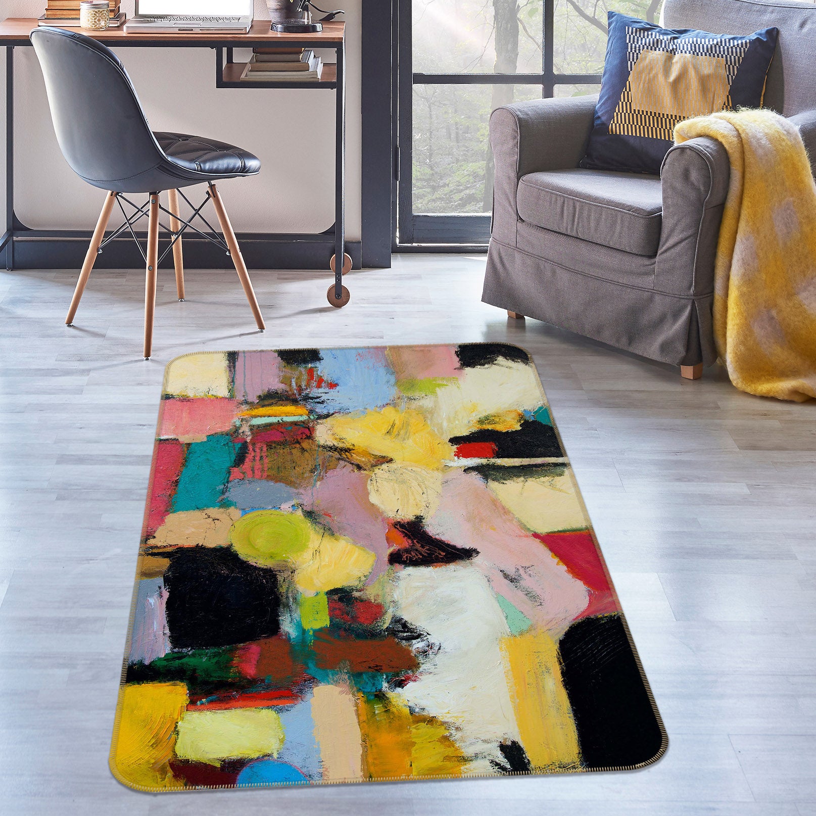 3D Beautiful Color 3002 Allan P. Friedlander Rug Non Slip Rug Mat