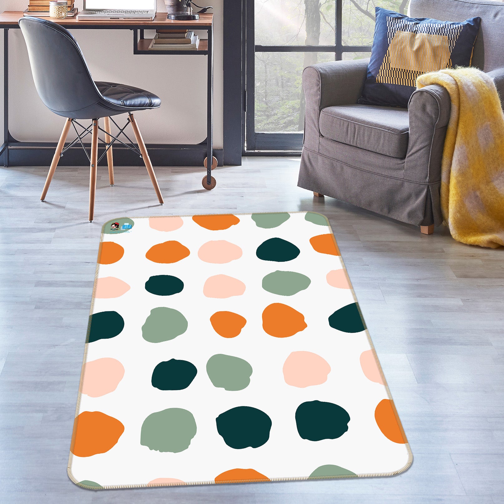 3D Color Point 107148 Kashmira Jayaprakash Rug Non Slip Rug Mat