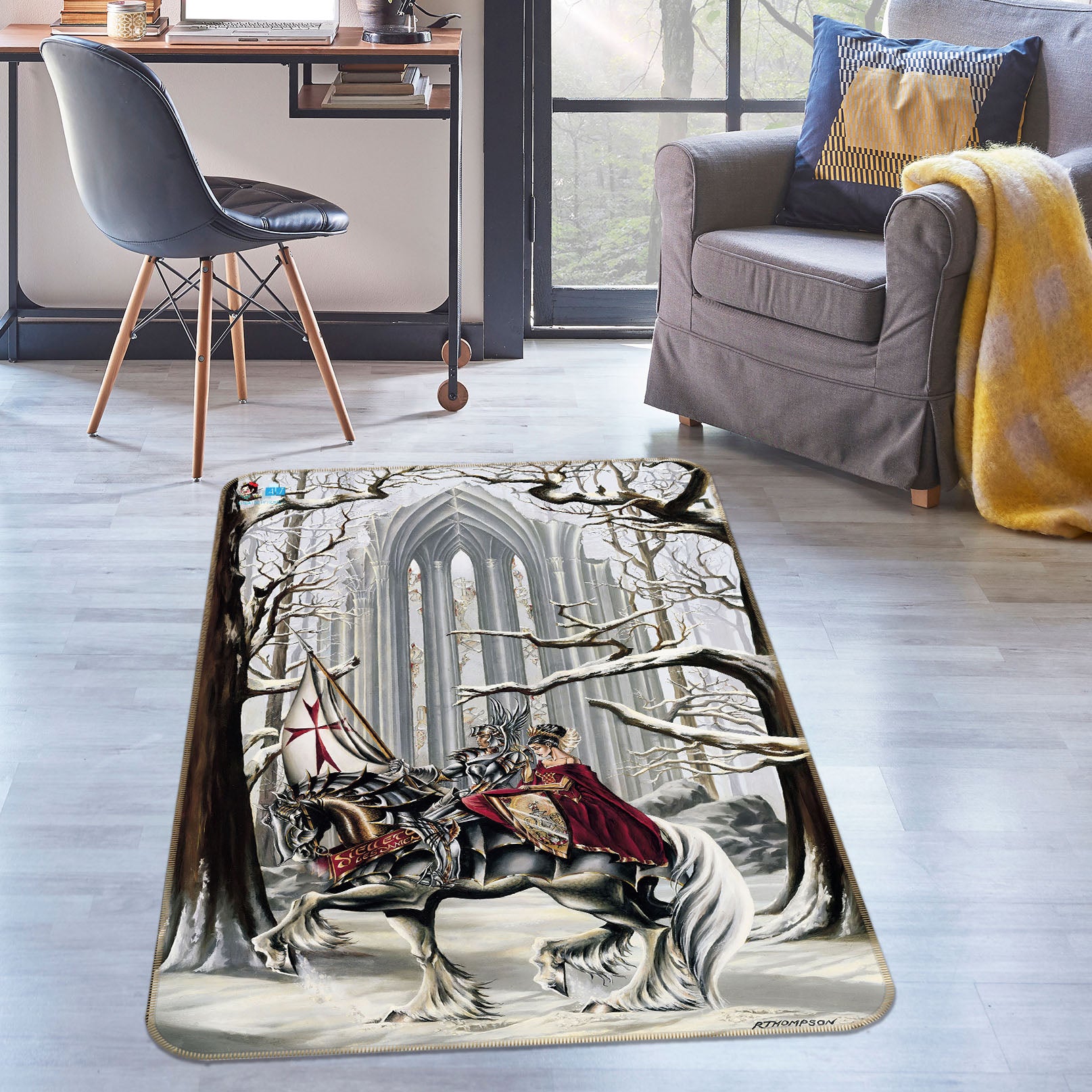 3D Branch Knight 8243 Ruth Thompson Rug Non Slip Rug Mat