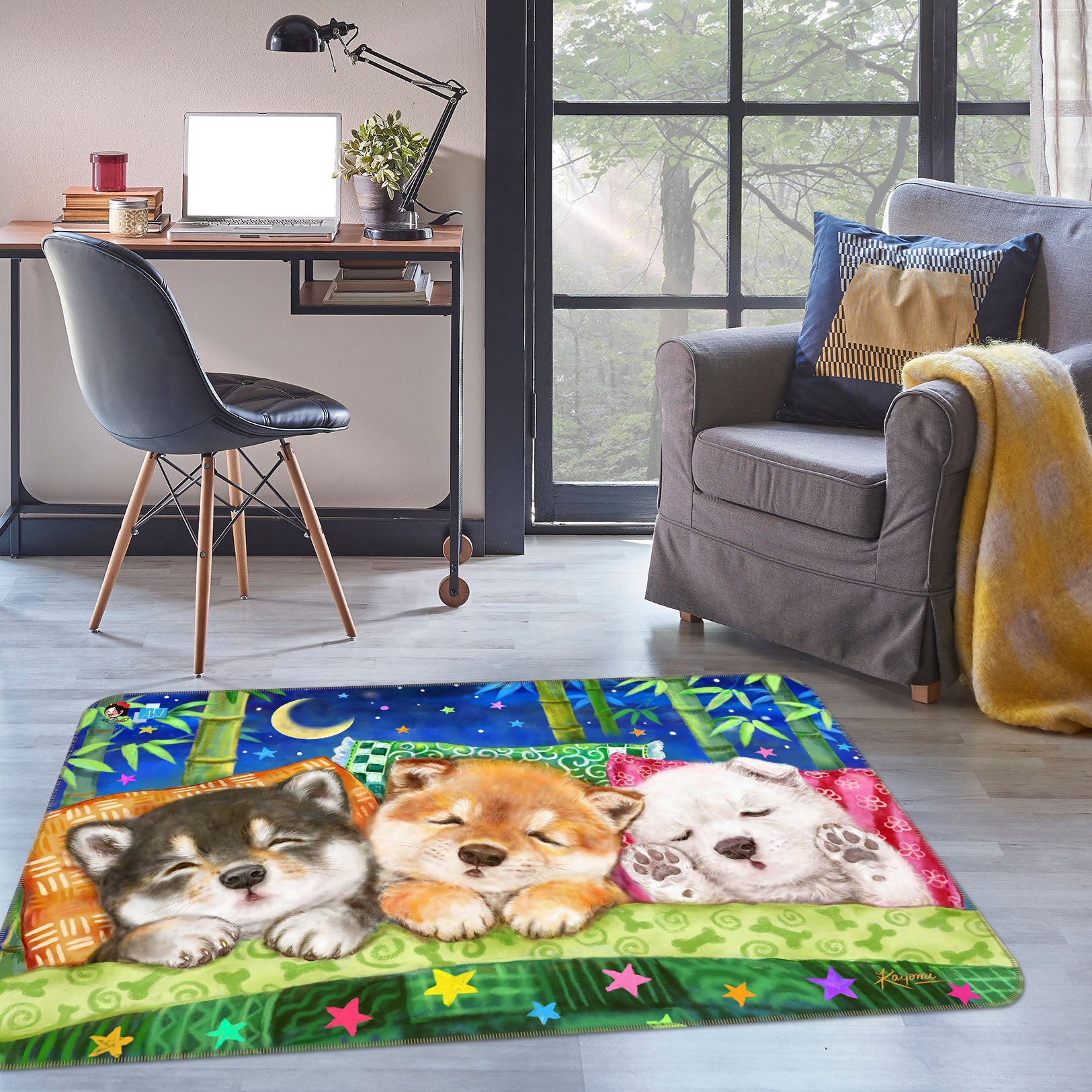 3D Dog Sleeping 5629 Kayomi Harai Rug Non Slip Rug Mat