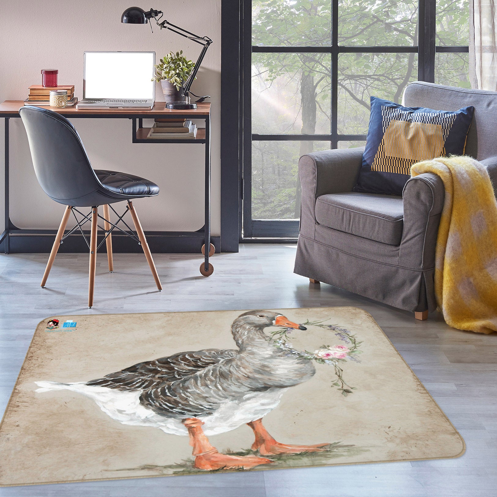 3D Duck 0152 Debi Coules Rug Non Slip Rug Mat