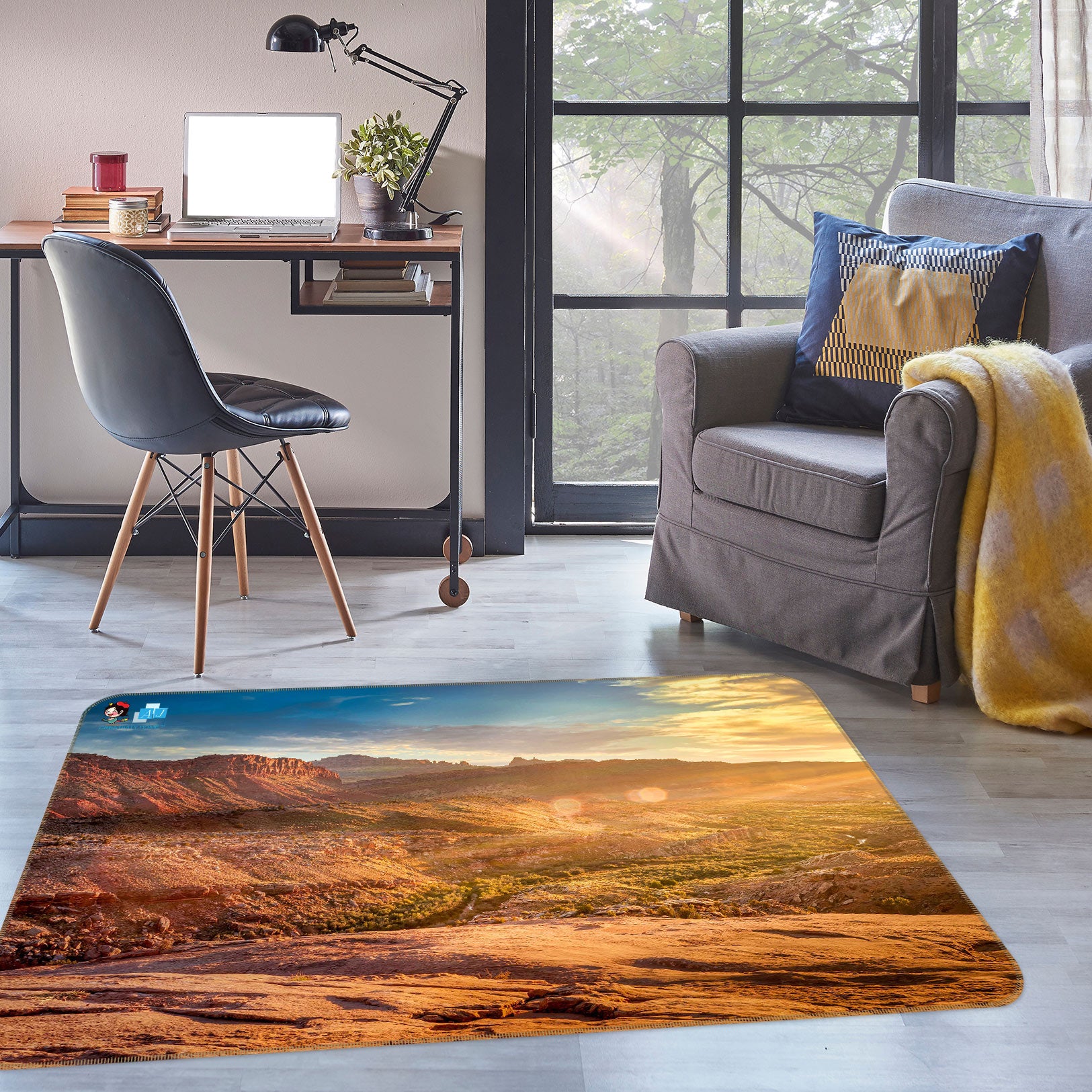 3D Mountain Cloud 5104 Beth Sheridan Rug Non Slip Rug Mat