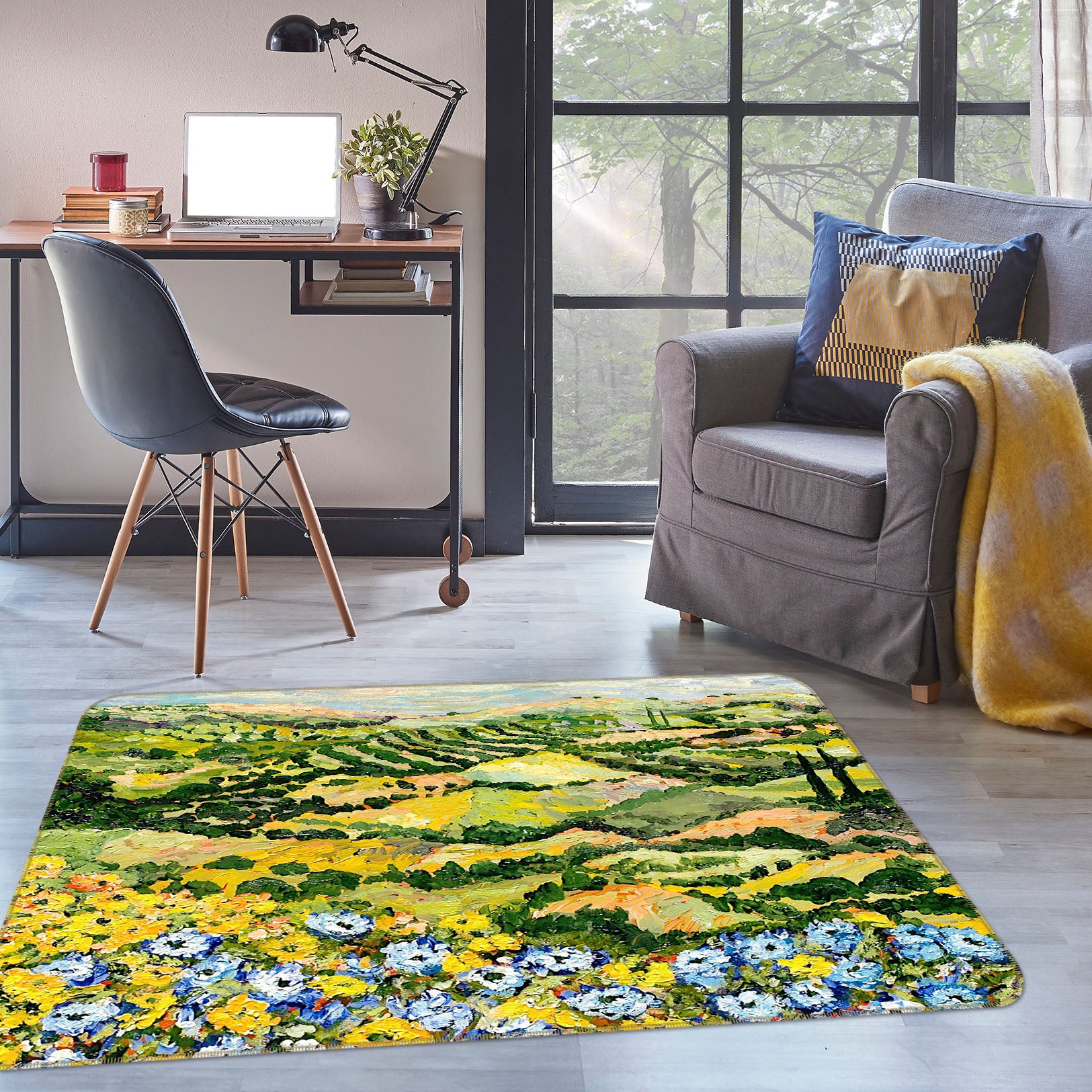 3D Golden Field 1001 Allan P. Friedlander Rug Non Slip Rug Mat