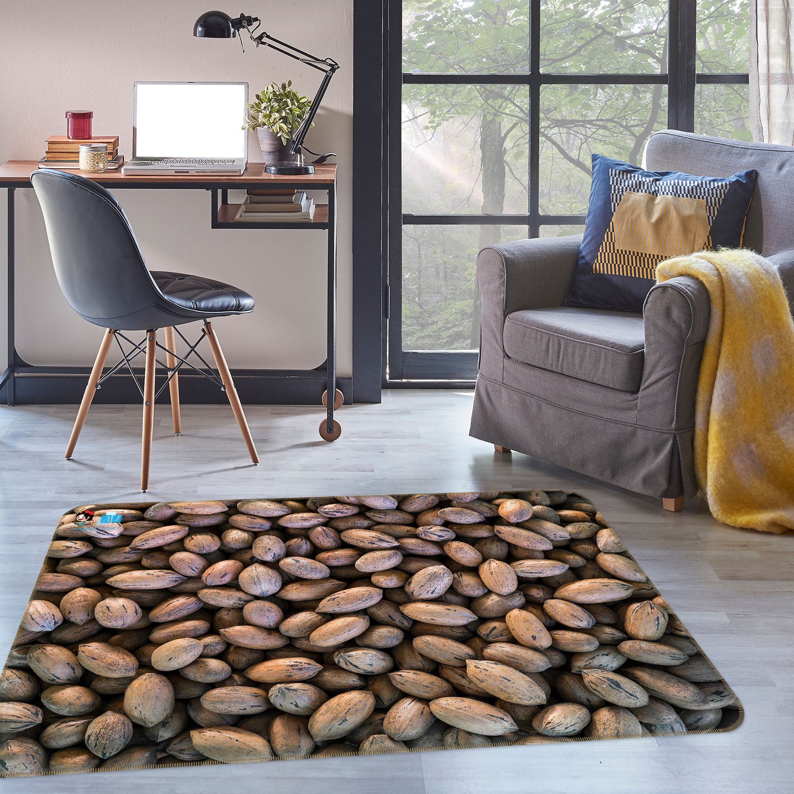 3D Peanut Bean 6859 Assaf Frank Rug Non Slip Rug Mat